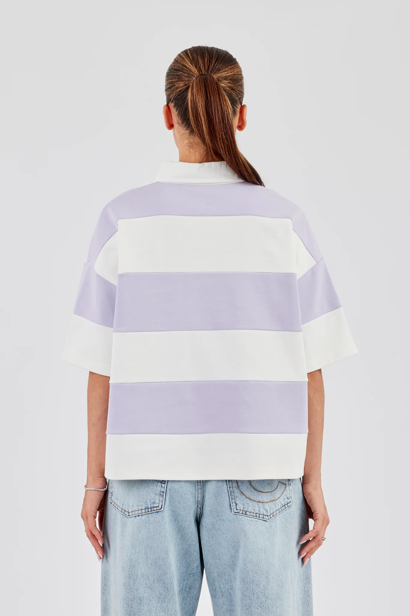Short Sleeve Rugby Polo - Purple - Image 3