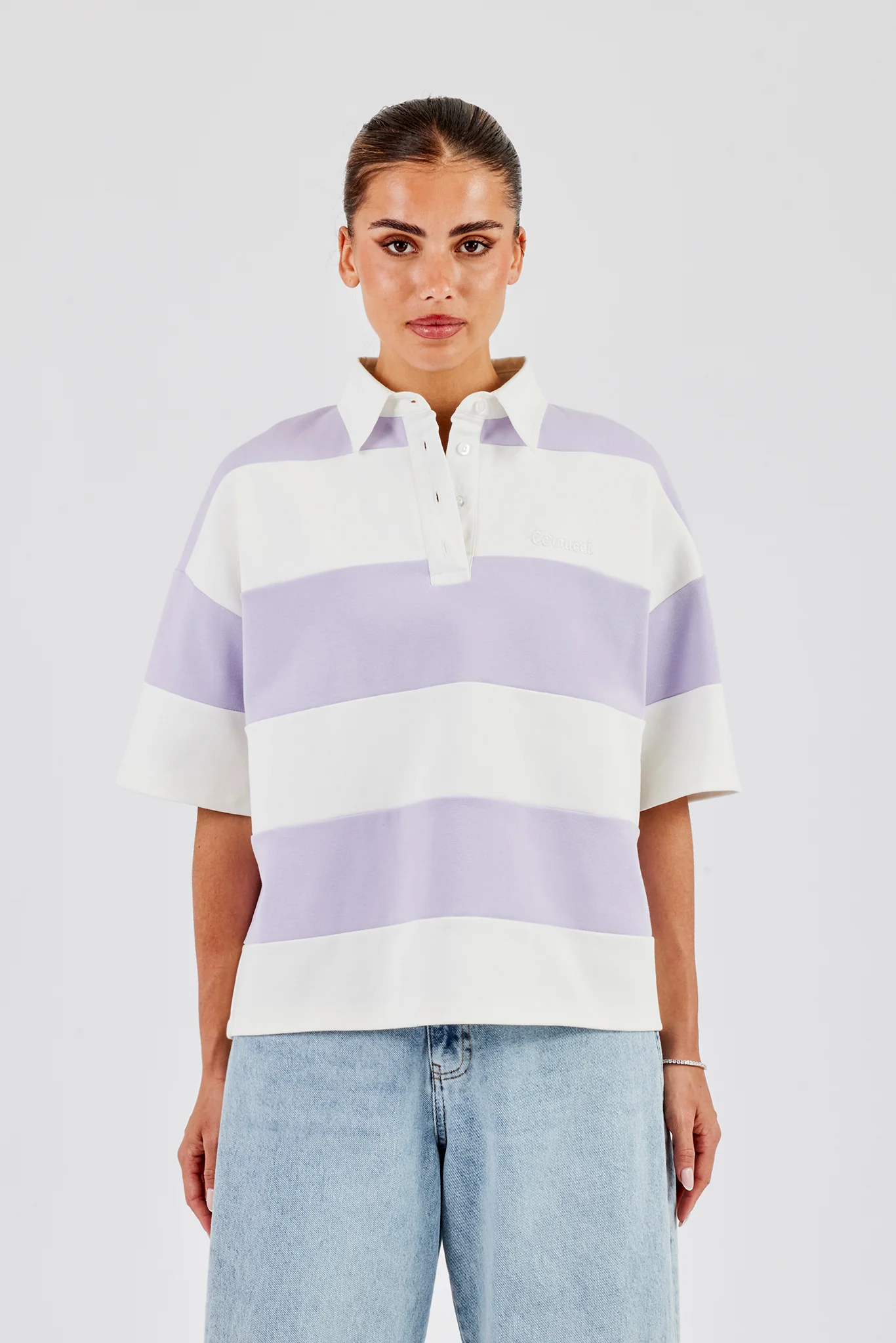 Short Sleeve Rugby Polo - Purple - Image 4