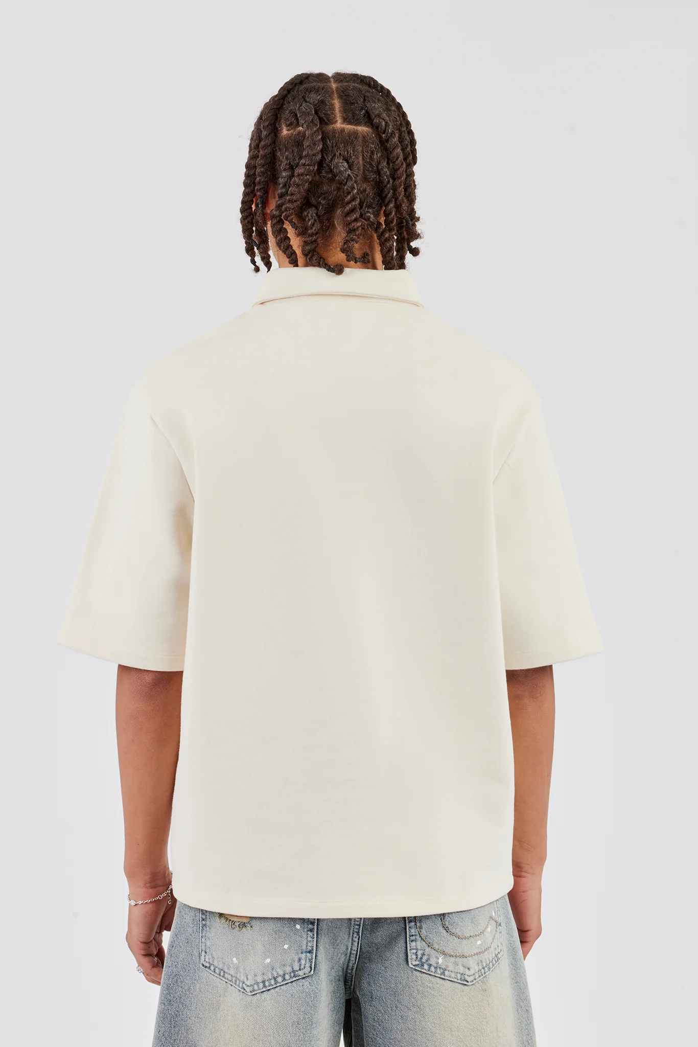 Short Sleeve Rugby Polo Sweatshirt - Off White - Image 4