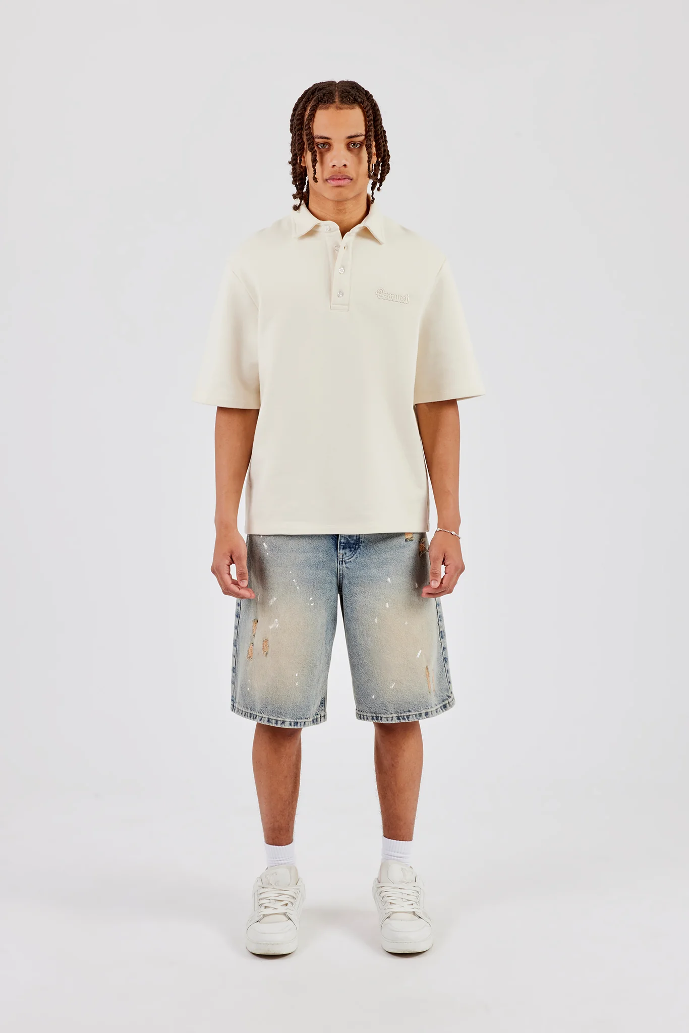 Short Sleeve Rugby Polo Sweatshirt - Off White - Image 5