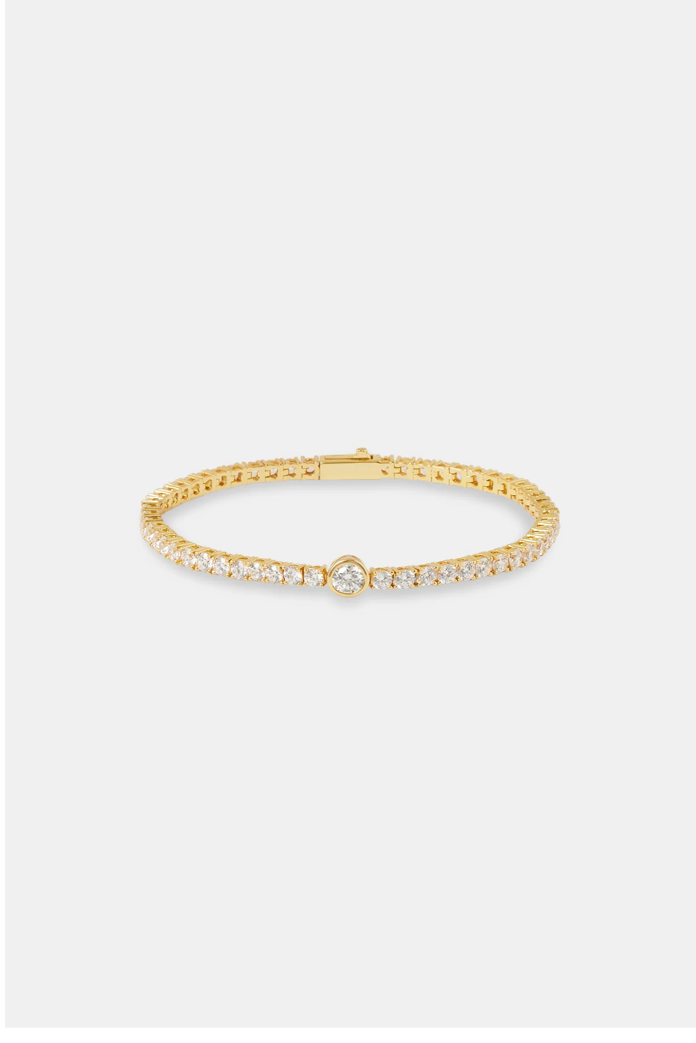 Single Circle Tennis Bracelet - 3mm - Gold - Image 2