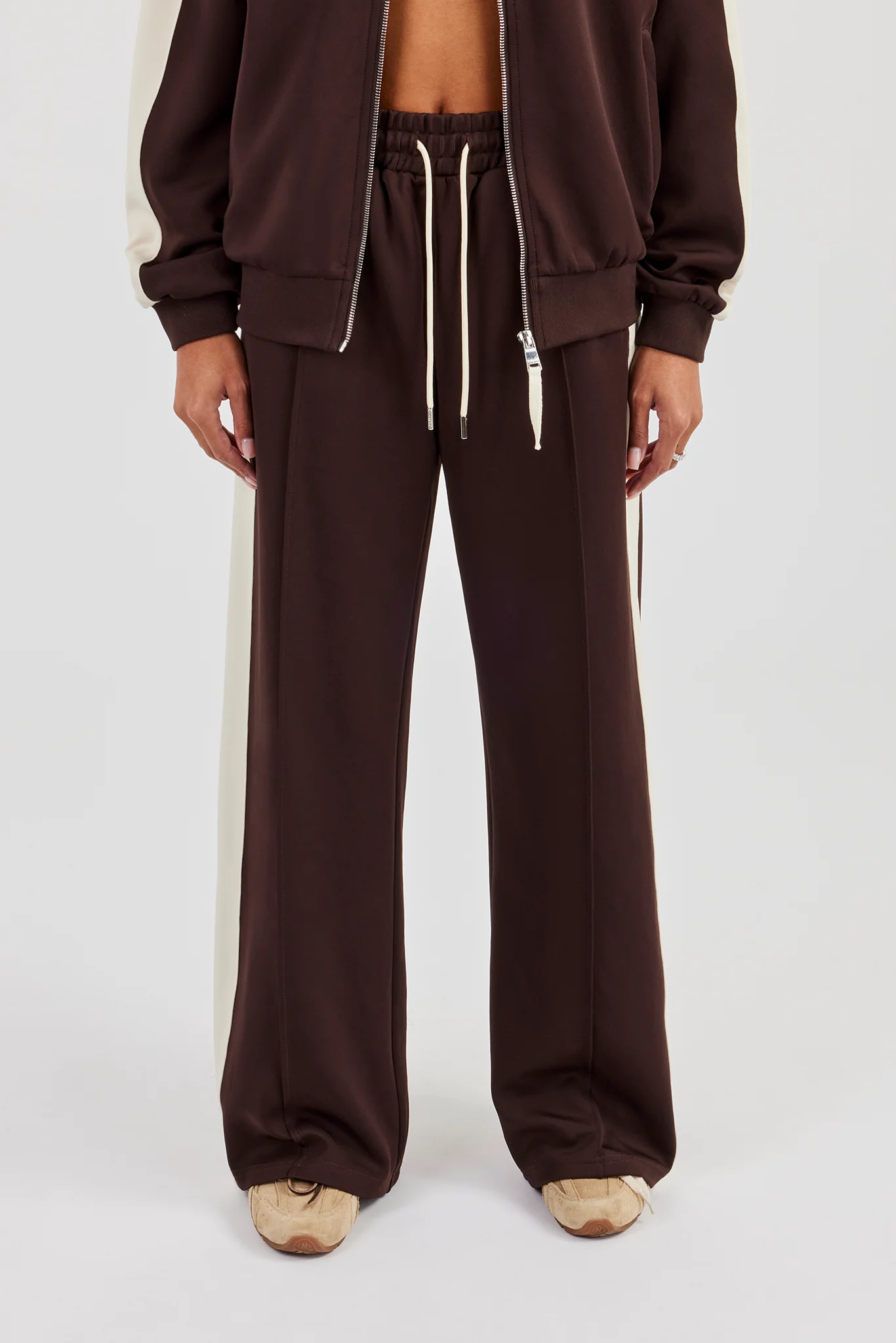 Single Taping Drawcord Track Pant - Chocolate - Image 3