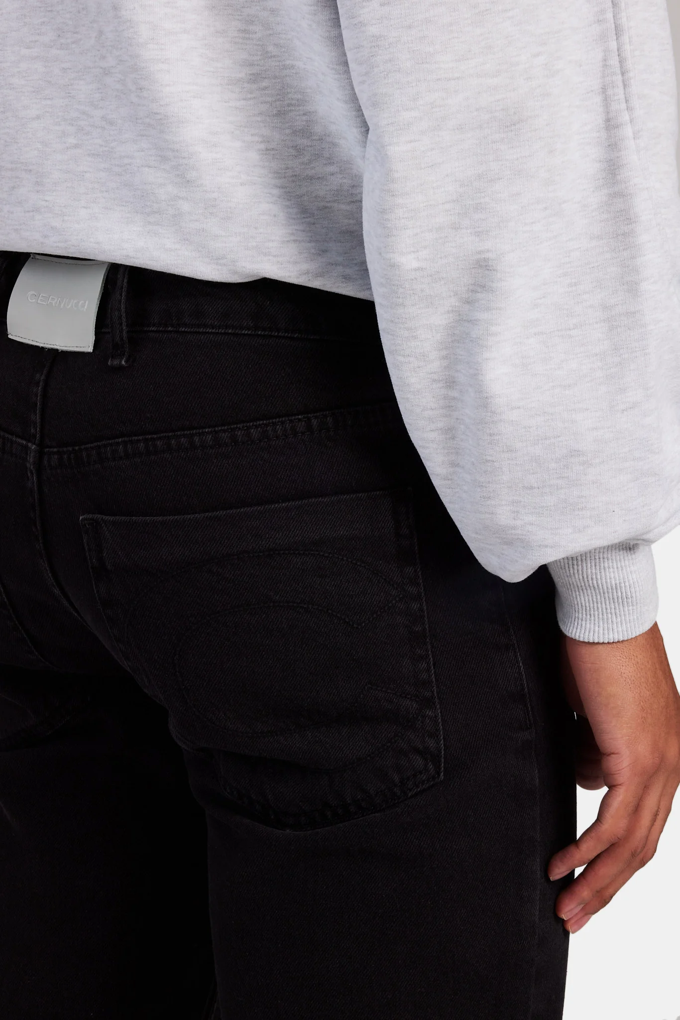 Slim Fit Flare Jeans With C  - Washed Black - Image 3