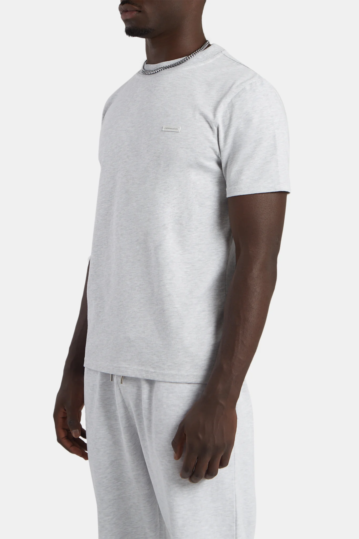 Slim Fit T-Shirt - Light Grey Marl - Image 3