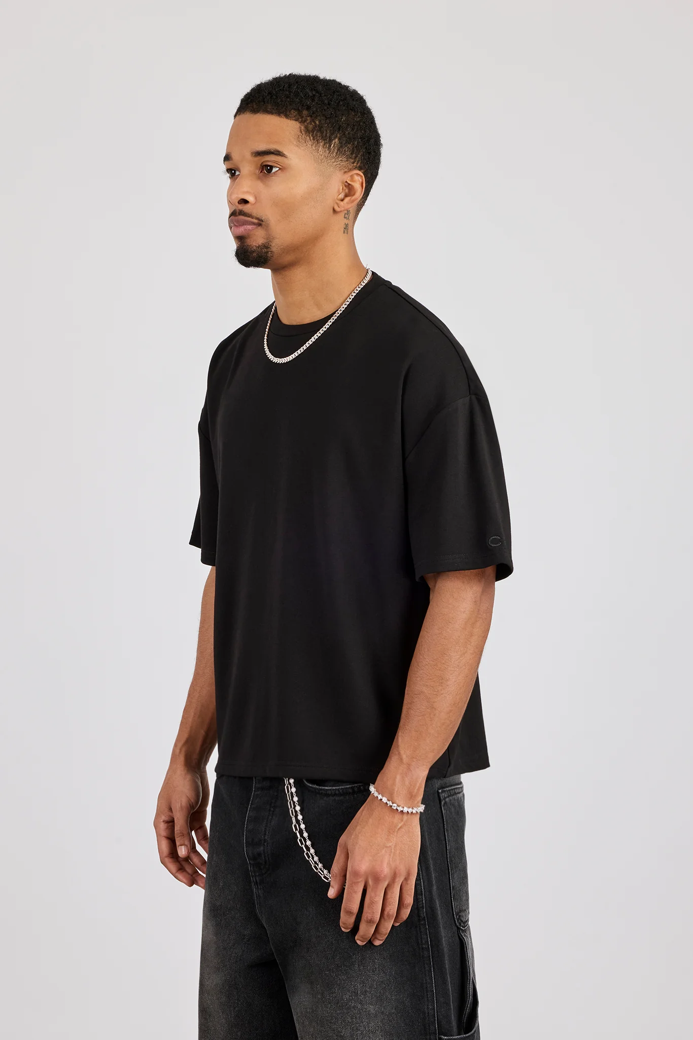 Soft Touch Boxy T-Shirt - Black - Image 2