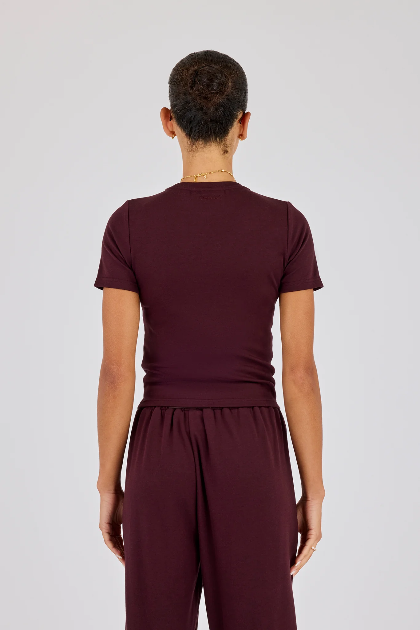 Soft Touch Short Sleeve T-Shirt - Burgundy - Image 3