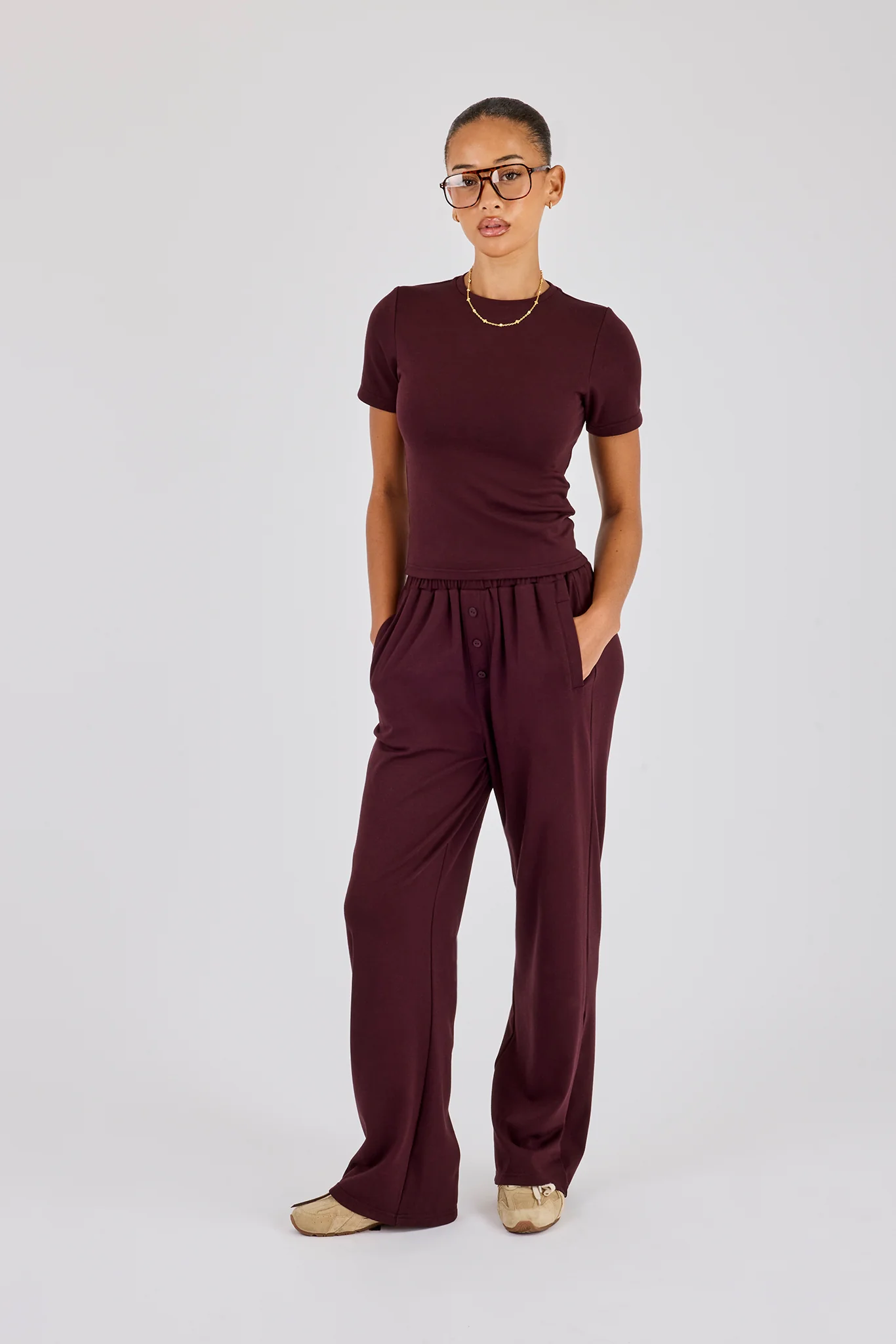 Soft Touch Short Sleeve T-Shirt - Burgundy - Image 4