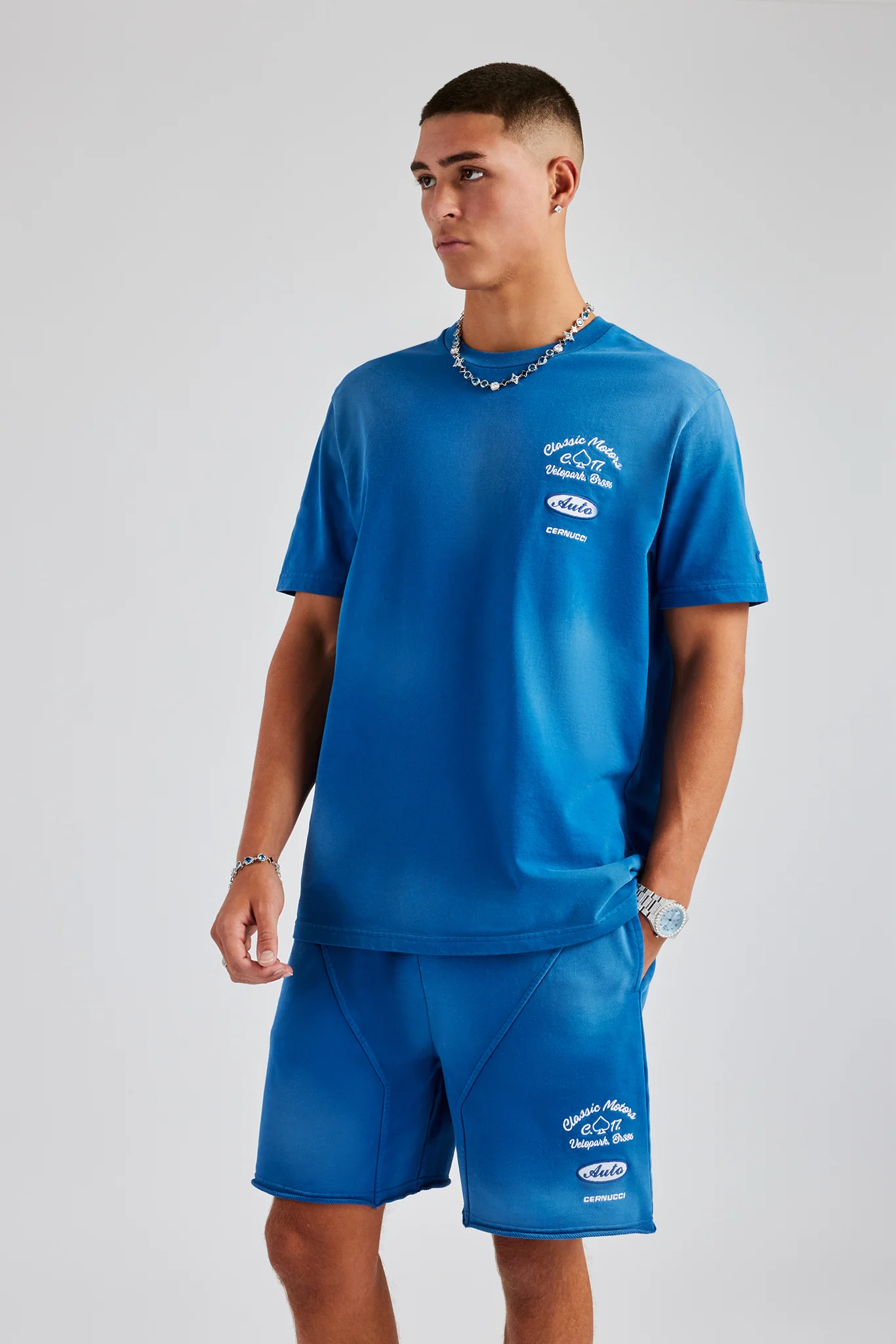 Spray Washed T-Shirt - Blue - Image 2
