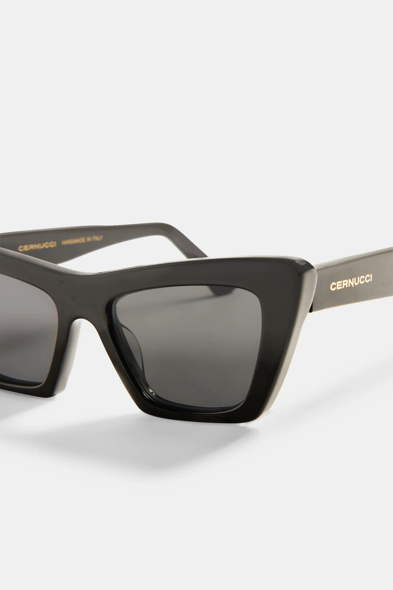 Square Cat Eye Acetate Frame Sunglasses - Black - Image 3