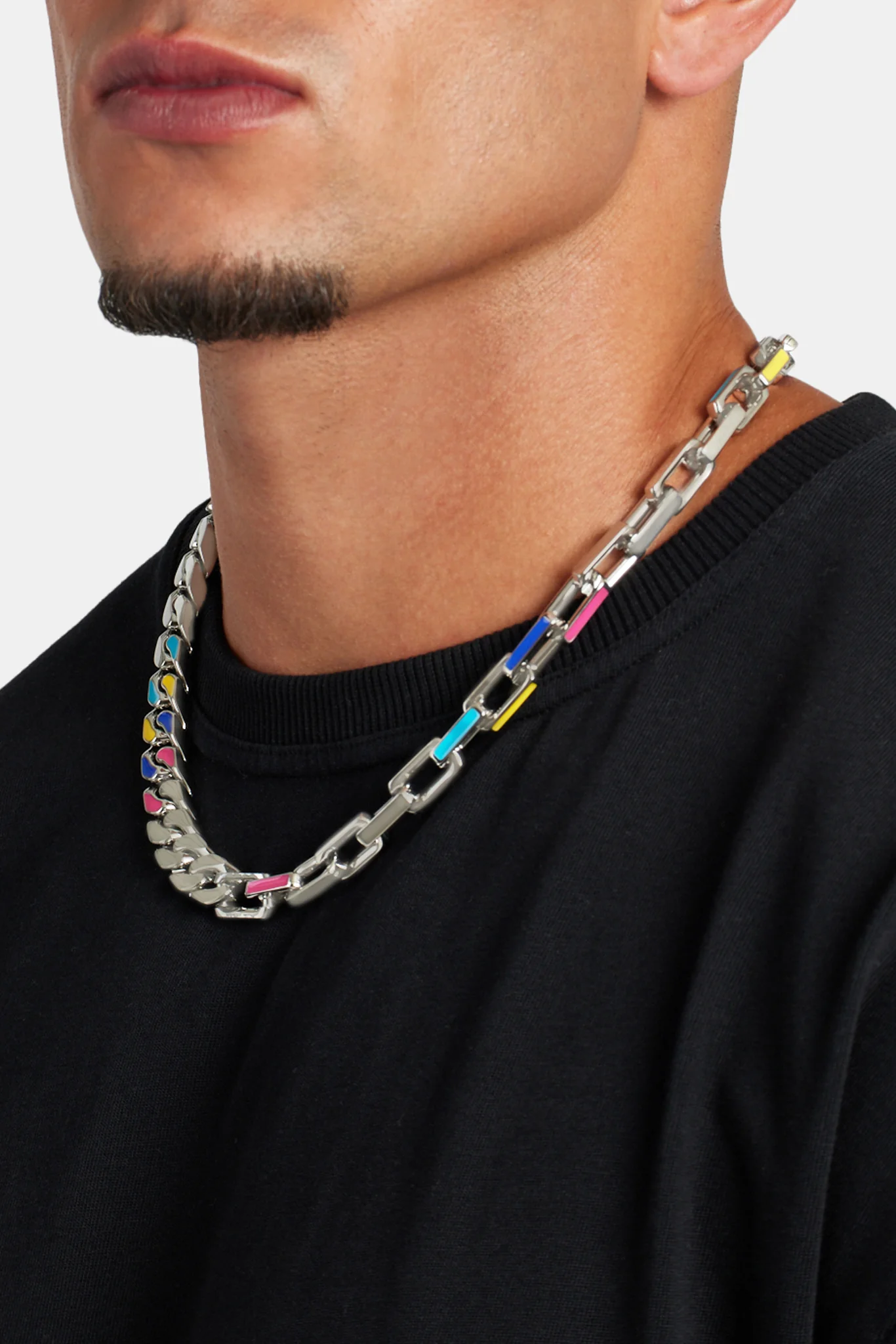 Colour Enamel Cuban and Link Mix Chain - Image 5