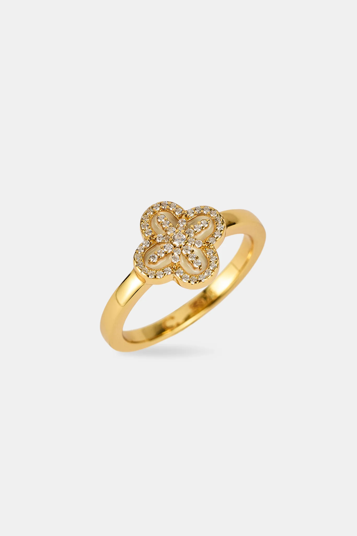 Star Motif Band Ring - 8mm - Gold