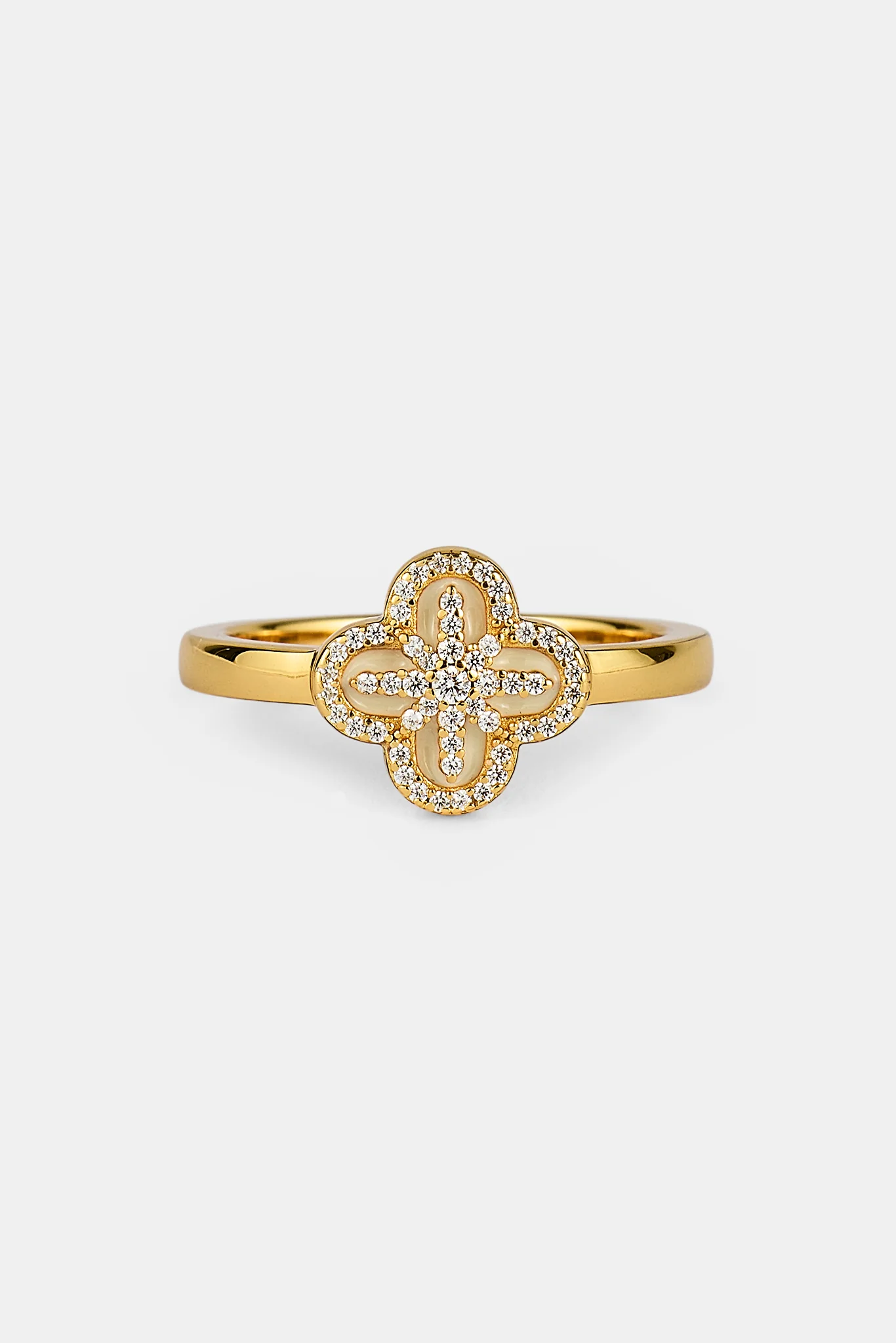 Star Motif Band Ring - 8mm - Gold - Image 3