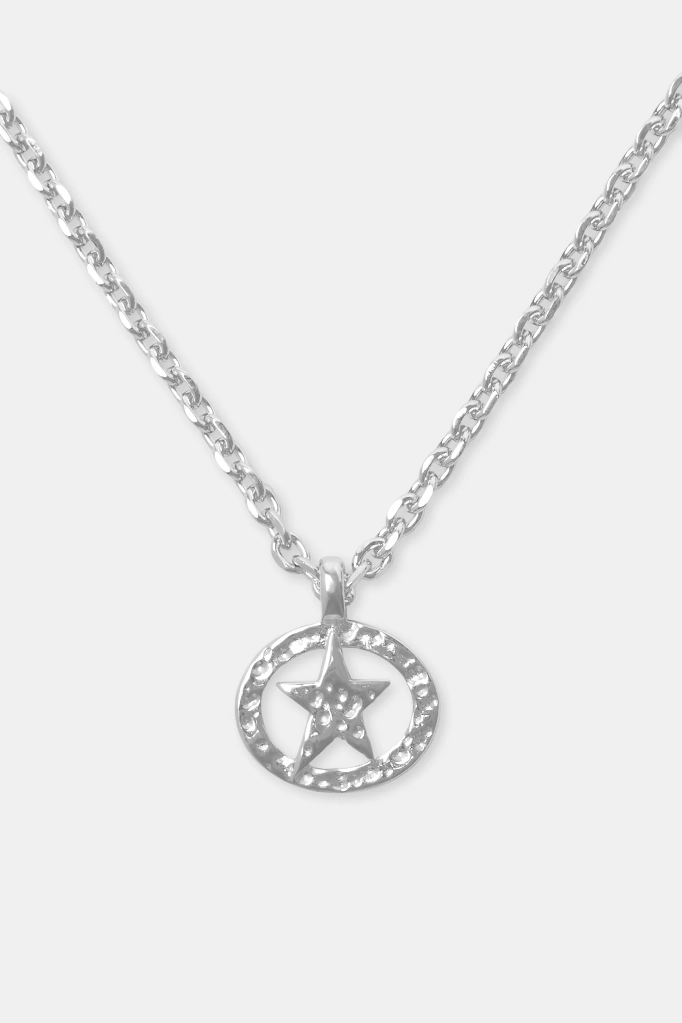 Star Outline Disc Pendant - White - Image 2