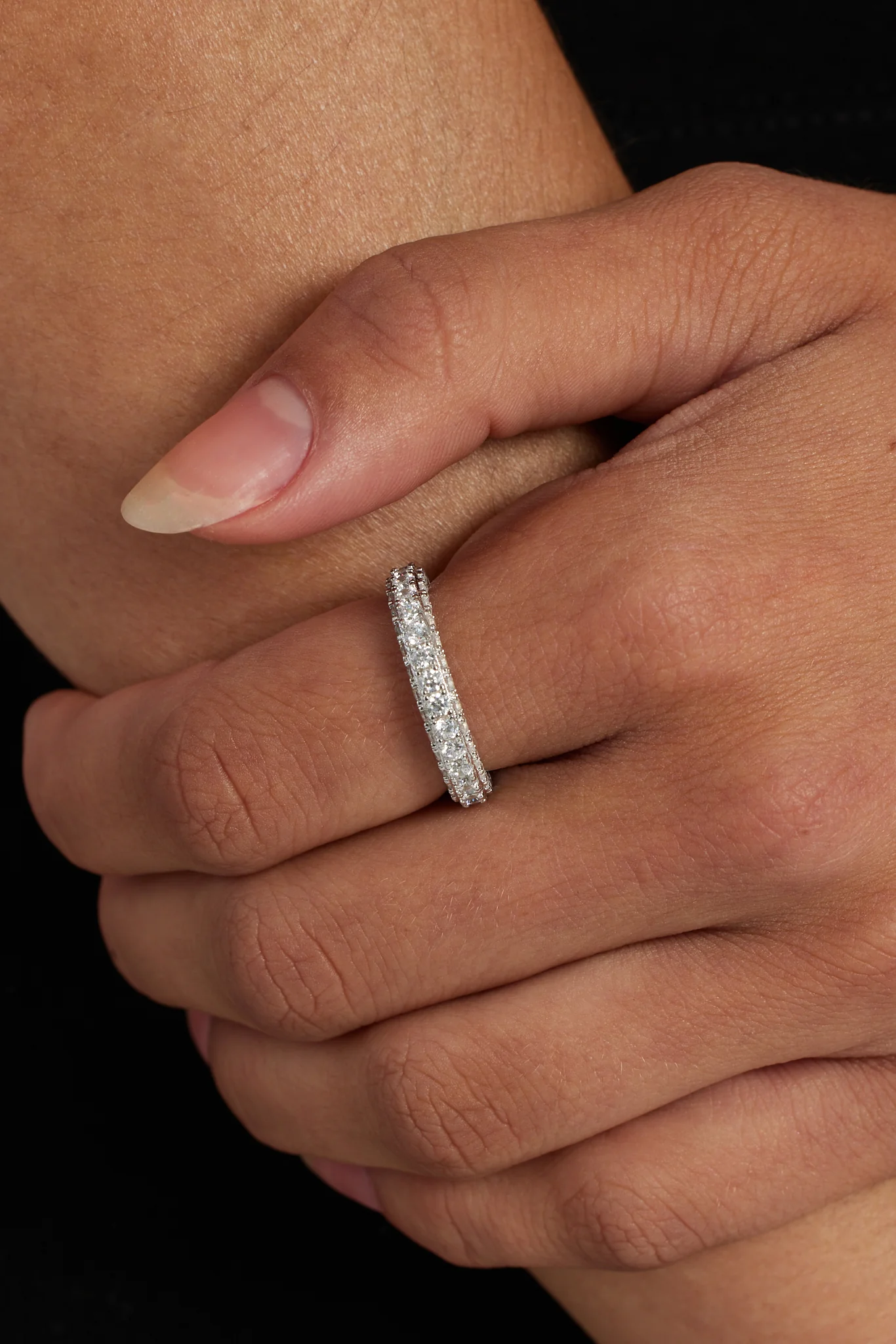 Sterling Silver Iced CZ Band Ring - Image 2