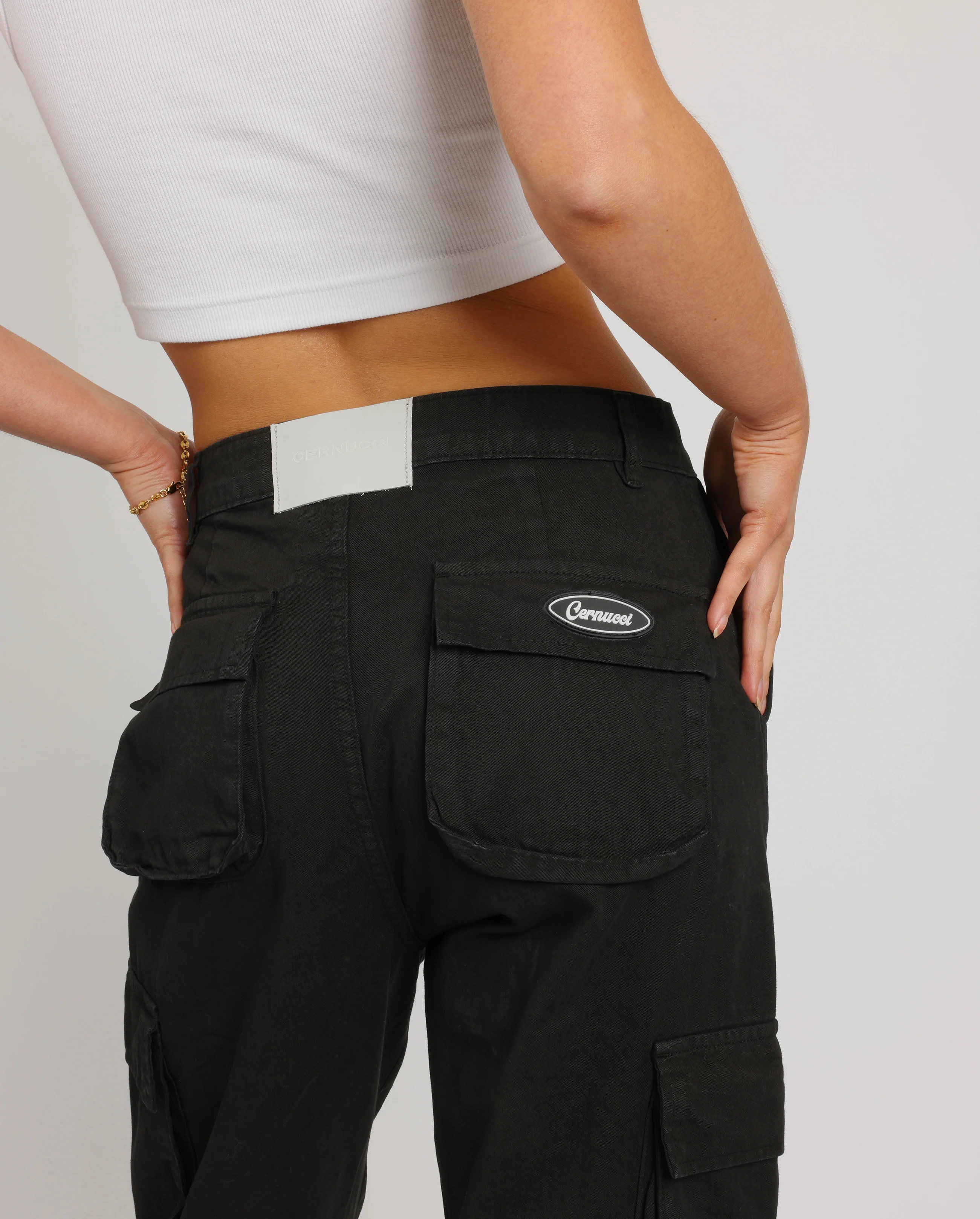 Straight Leg Cargo Trouser - Black - Image 3