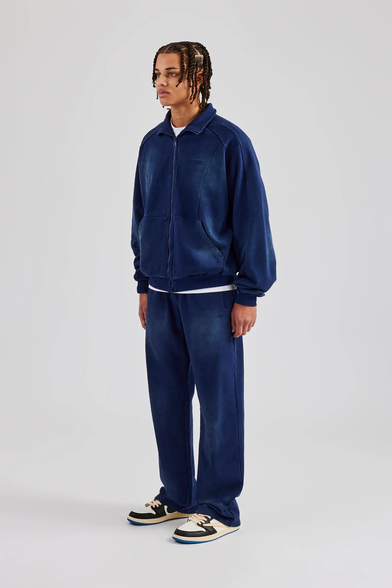 Washed Straight Leg Jogger - Navy Blue - Image 4