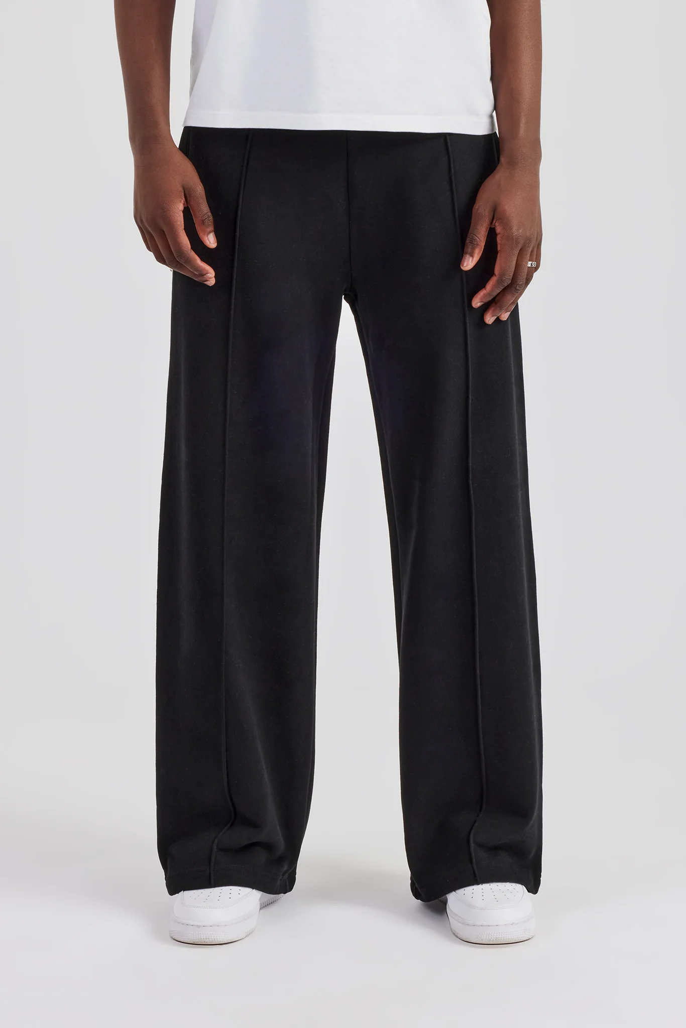 Straight Leg Tailored Jersey Trouser - Black - Image 2