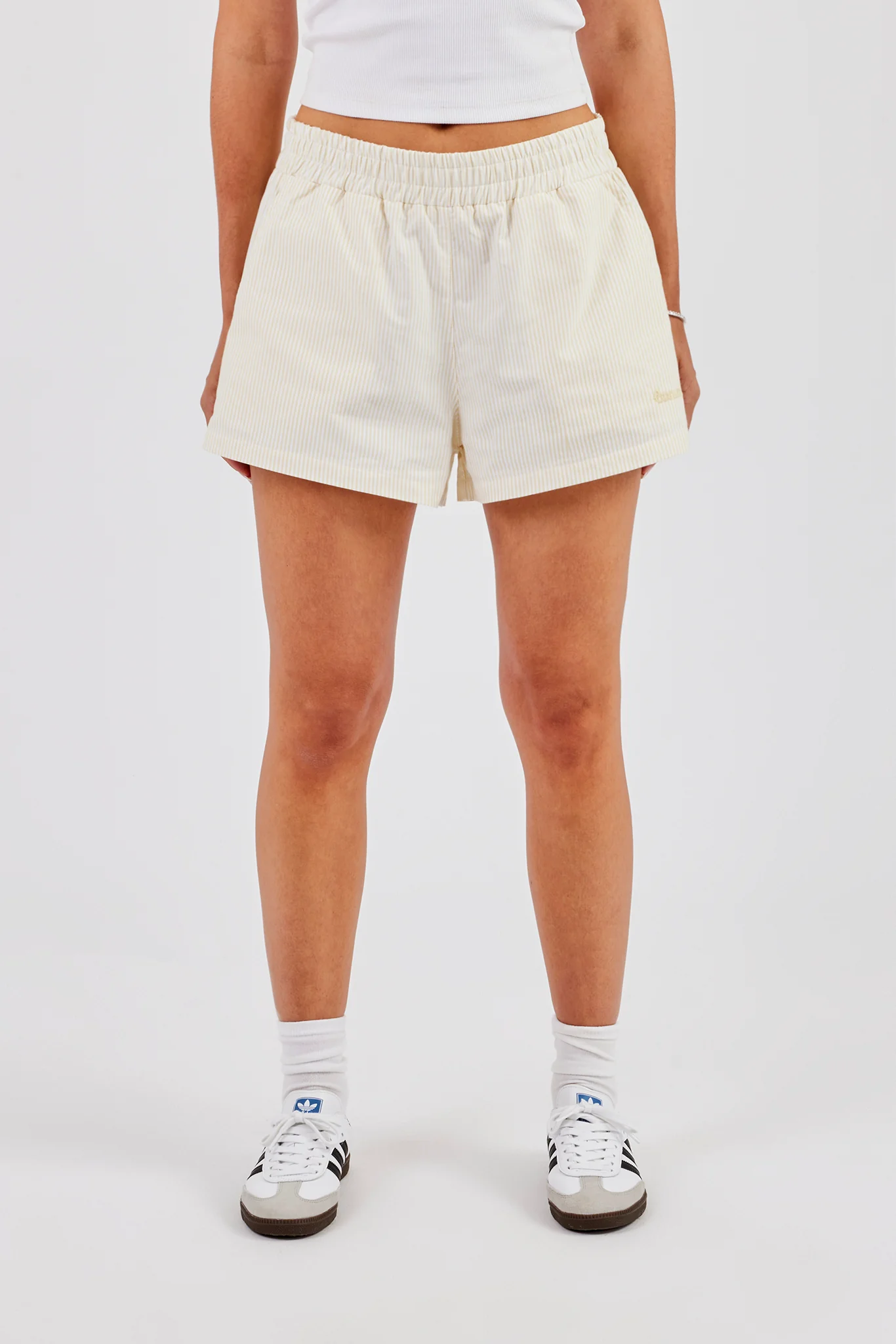Stripe Button Shorts - Butter Yellow - Image 3