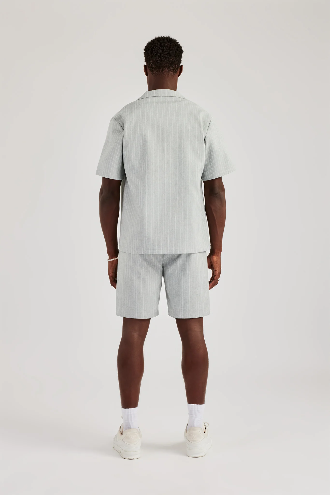 Striped Button Front Revere Shirt & Short Set - Image 4