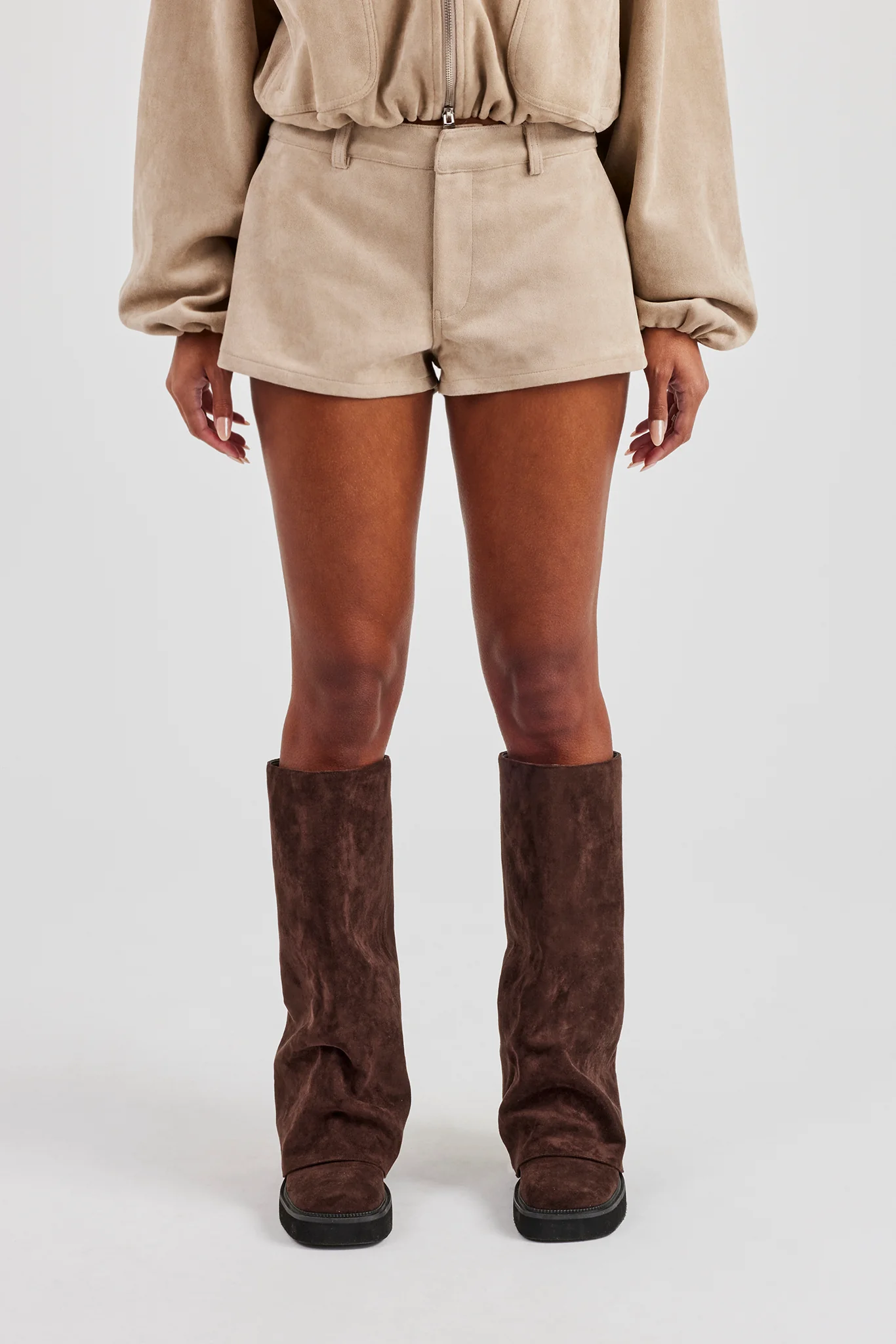 Suede Micro Short - Beige - Image 2