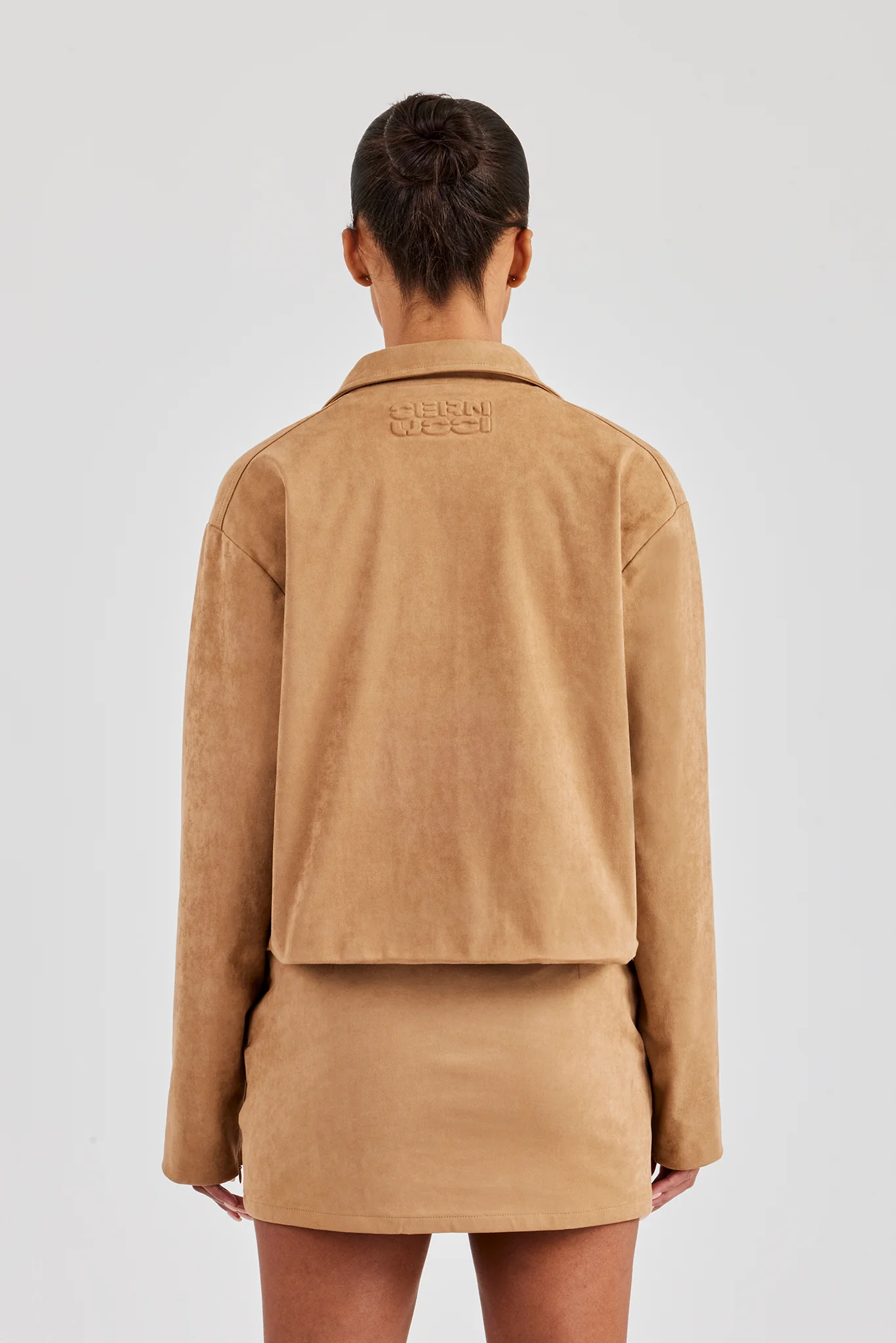 Suede Mini Skirt - Beige - Image 4