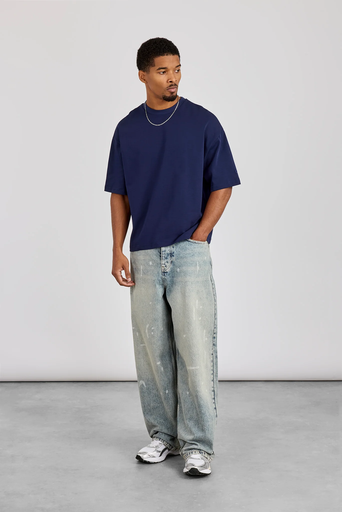 Super Baggy Paint Splatter Jean - Antique Wash - Image 3