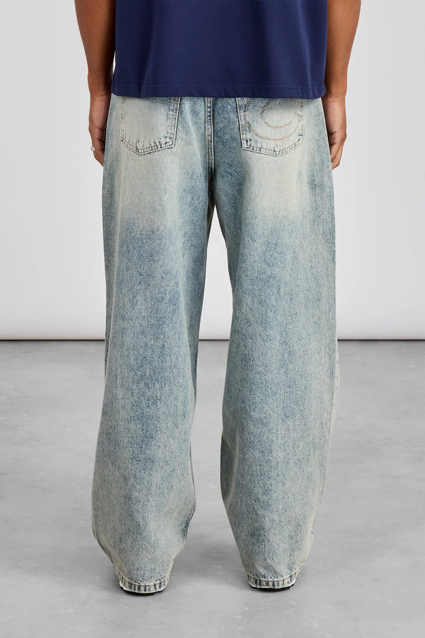 Super Baggy Paint Splatter Jean - Antique Wash - Image 4