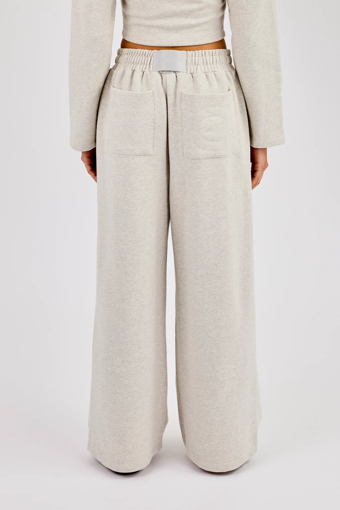 Super Baggy Wide Leg Jogger - Grey Marl - Image 4
