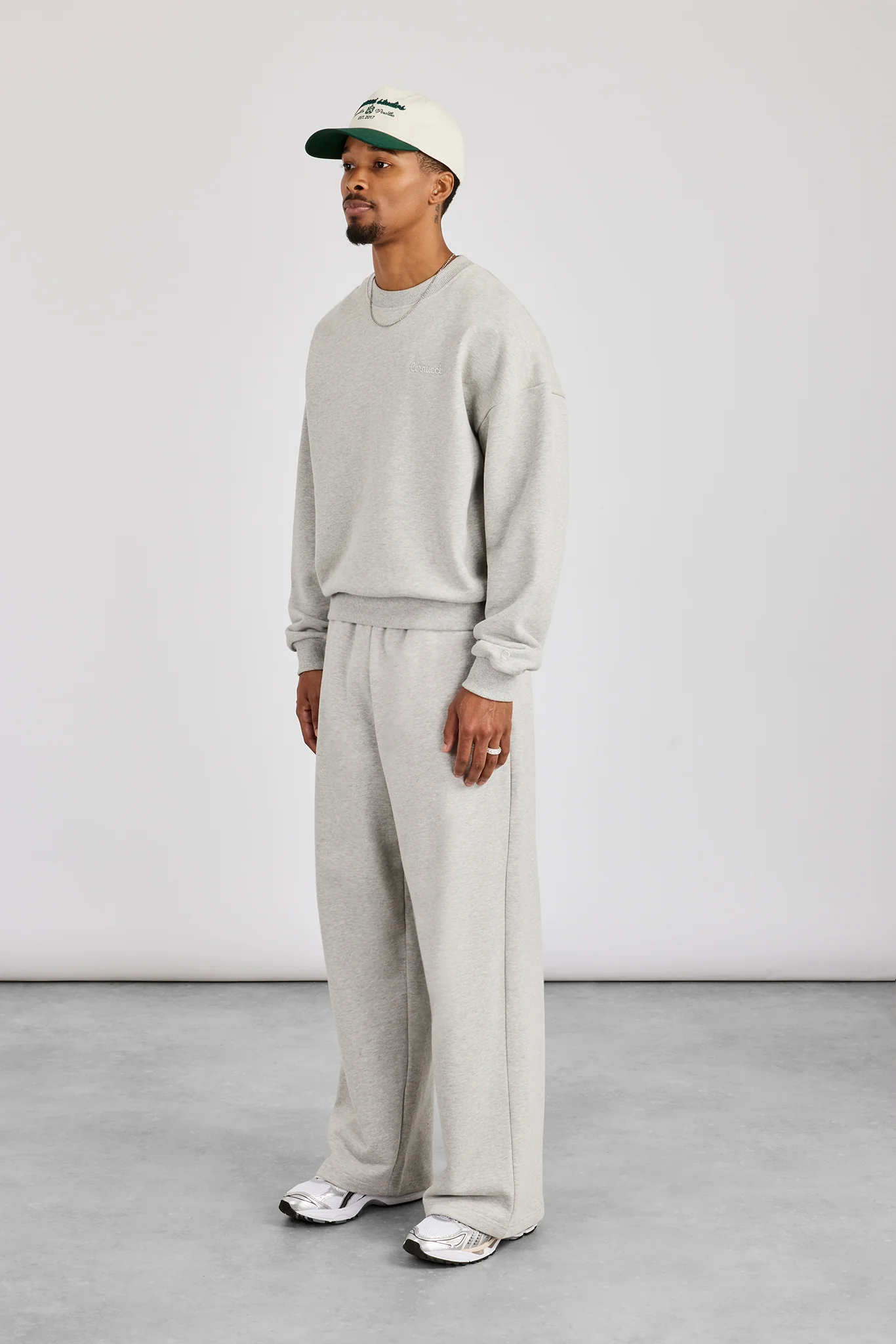 Sweater & Baggy Fit Jogger - Grey Marl - Image 3