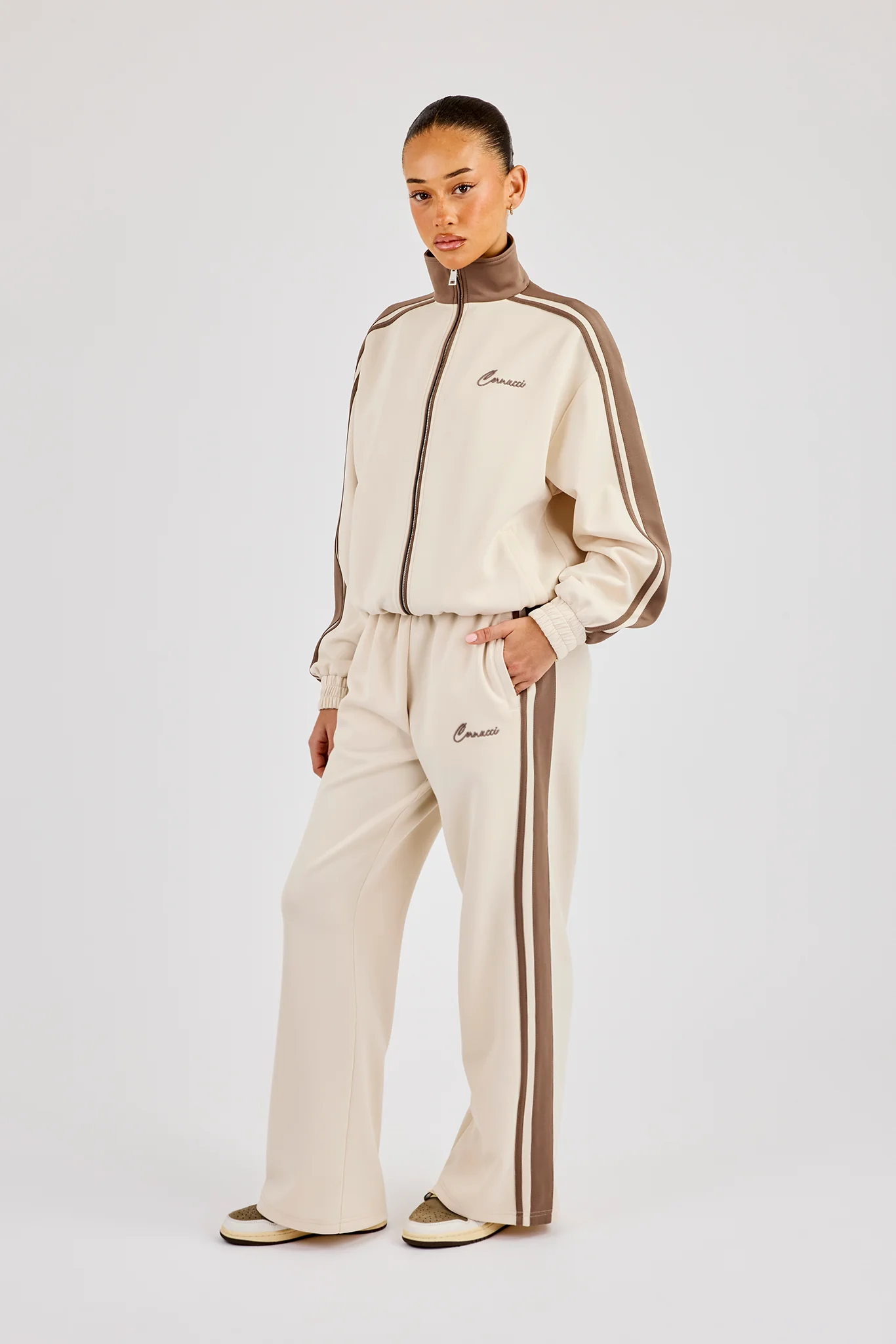 Taping Contrast Waistband Track Pant - Off White - Image 2