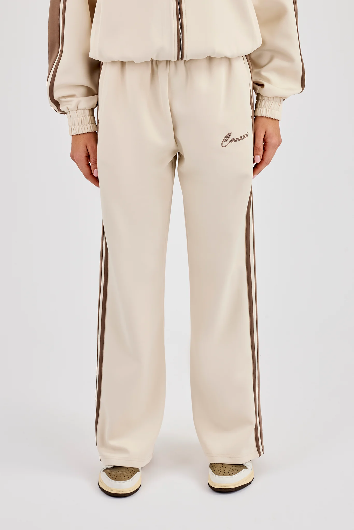 Taping Contrast Waistband Track Pant - Off White - Image 3