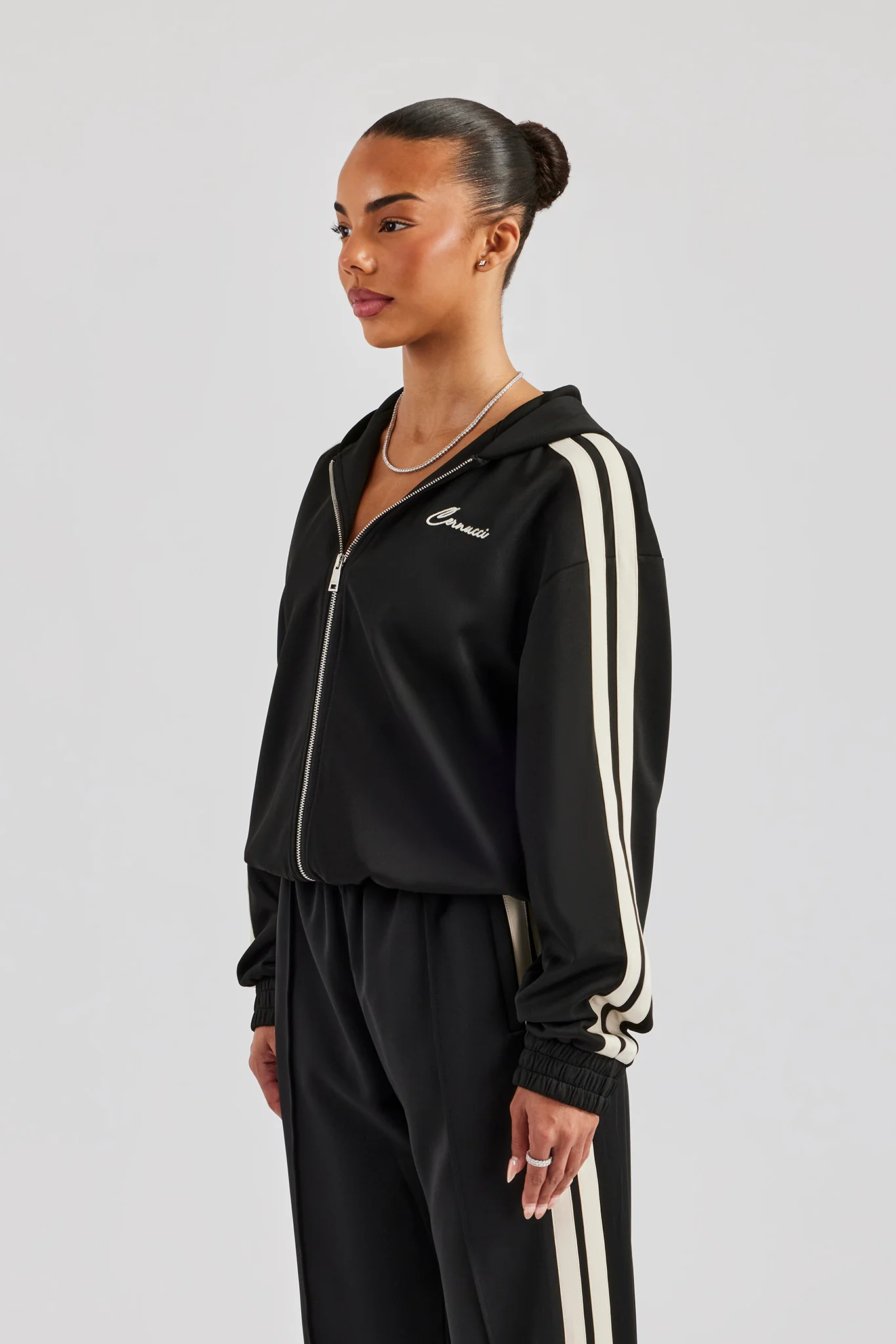 Taping Hooded Jacket - Black - Image 5