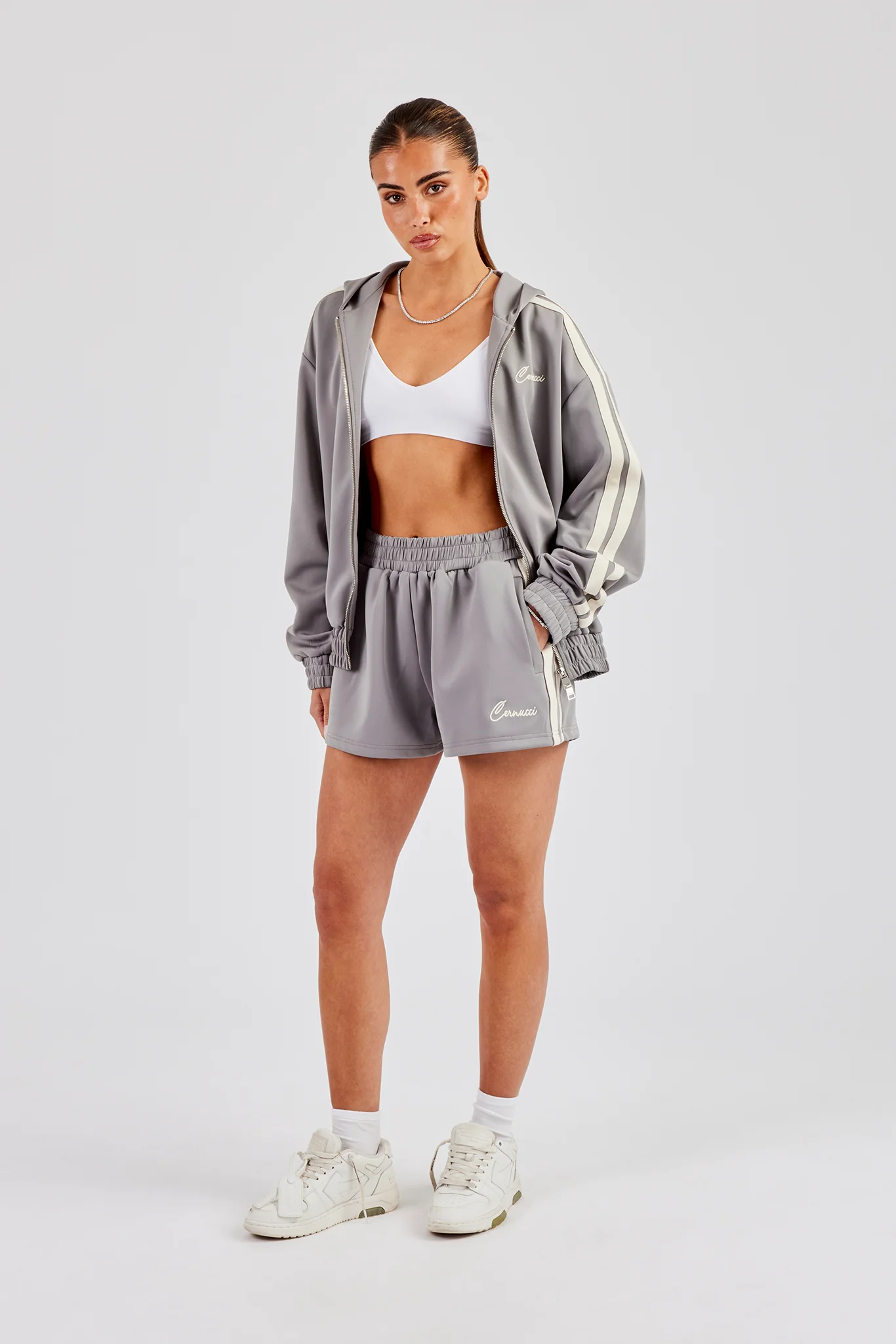 Taping Hooded Jacket - Grey - Image 6