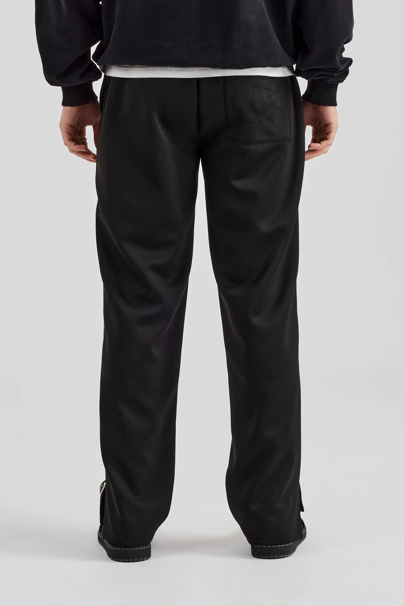 Taping Split Hem Track Pant - Black - Image 3