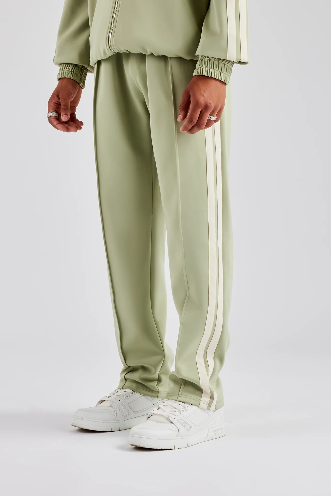 Taping Straight Leg Track Pant- Sage - Image 2