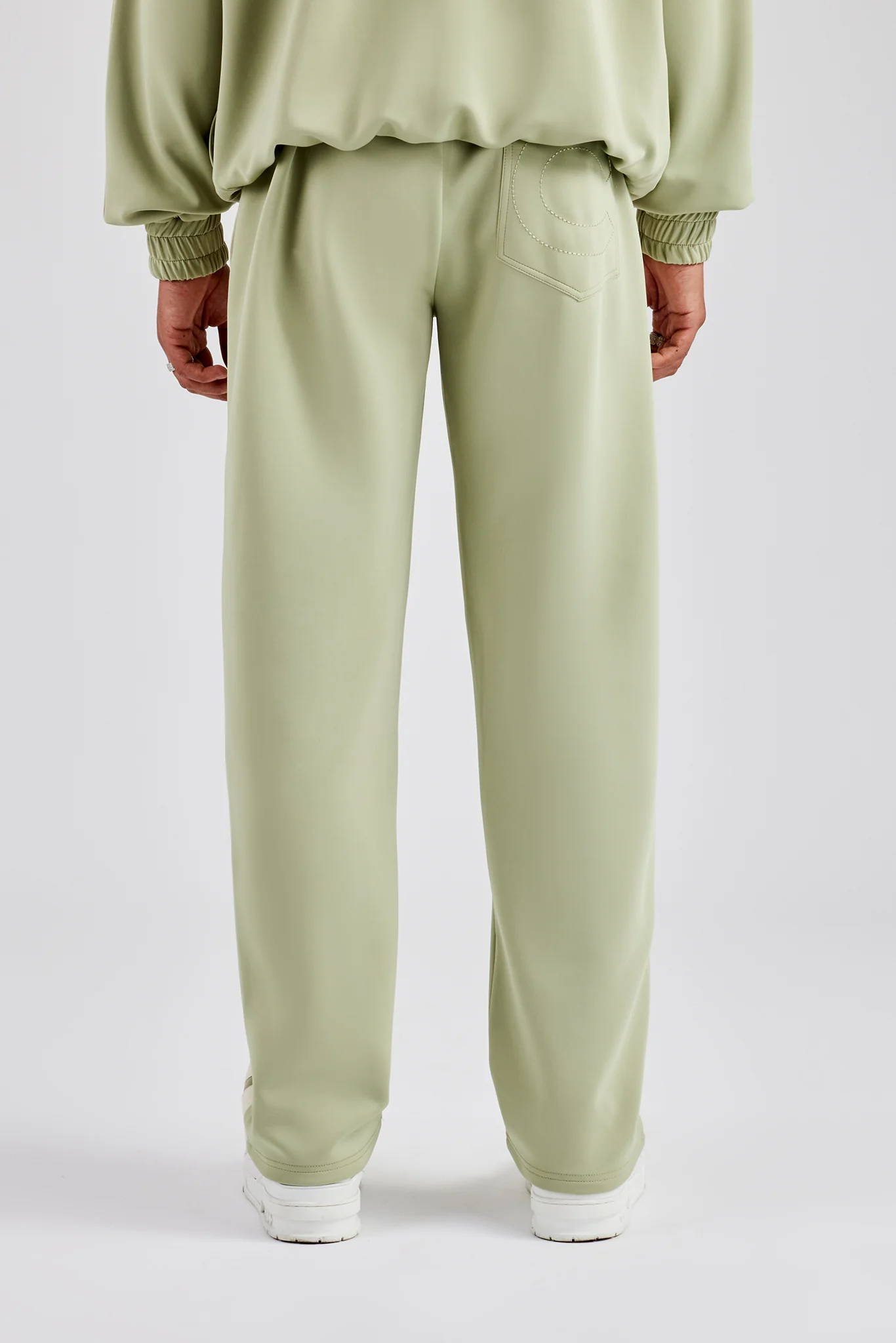 Taping Straight Leg Track Pant- Sage - Image 4
