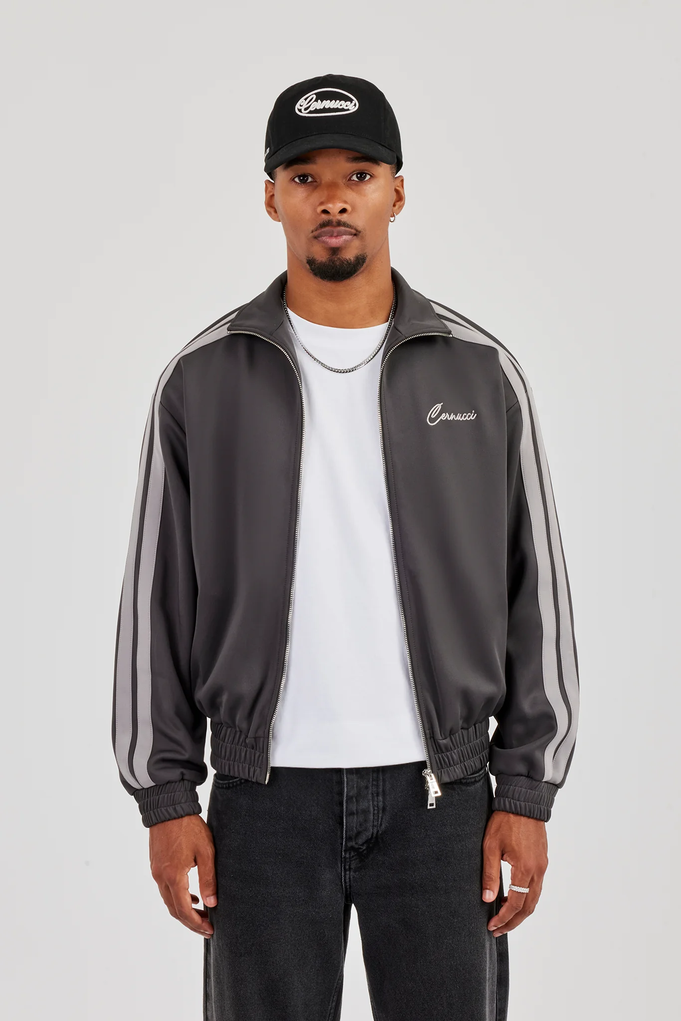 Taping Track Jacket - Charcoal - Image 2