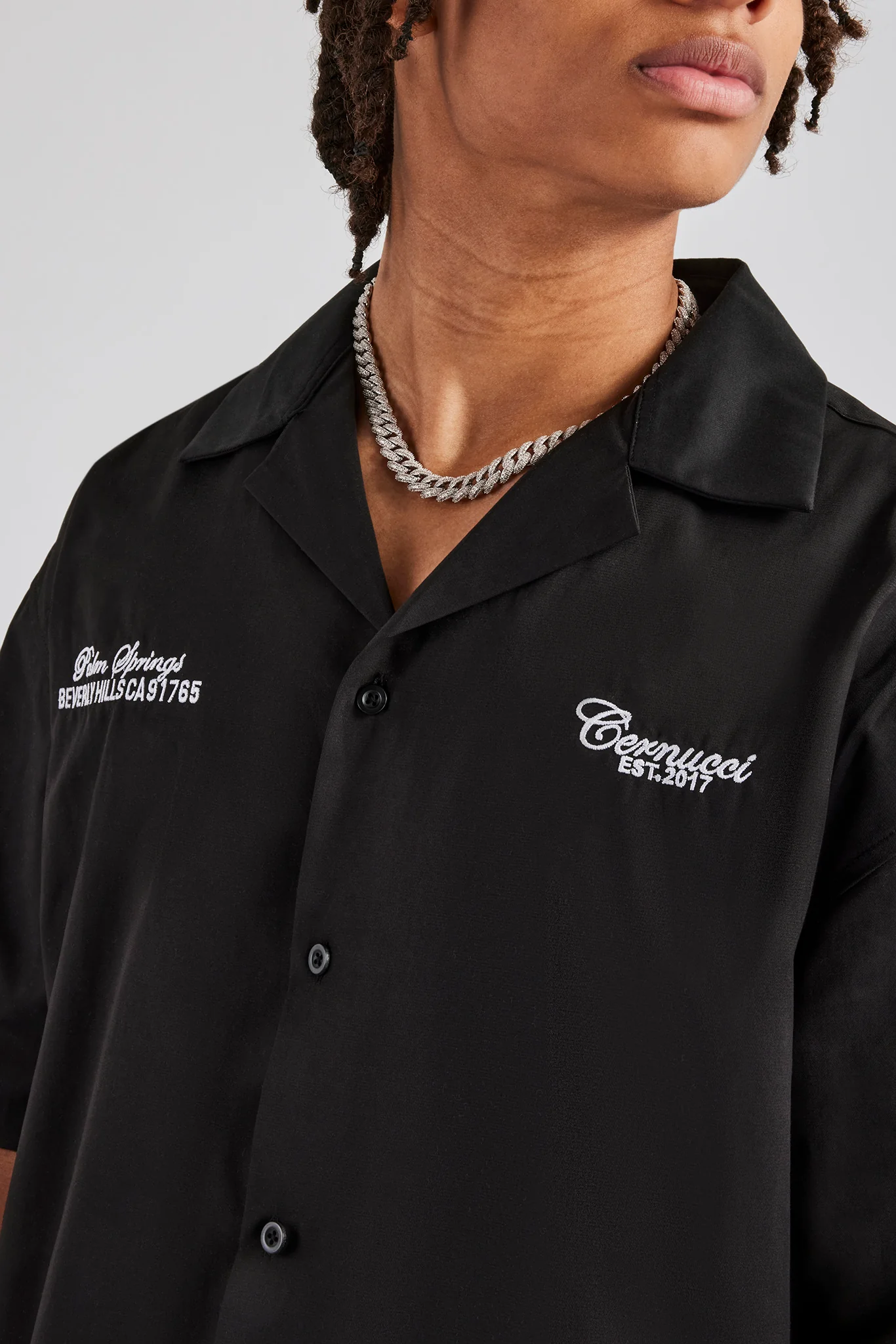 Text Print Boxy Shirt - Black - Image 3