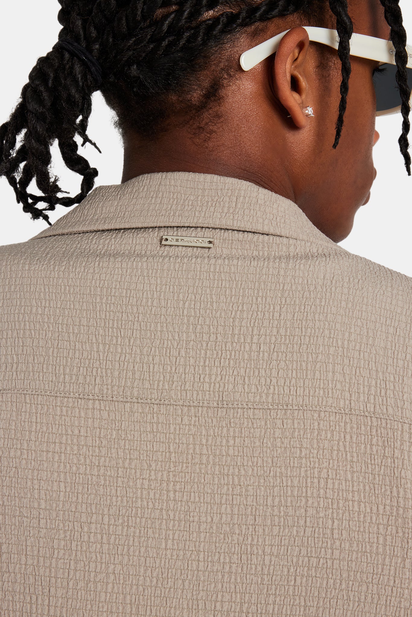 Textured Revere Shirt - Stone - Image 4