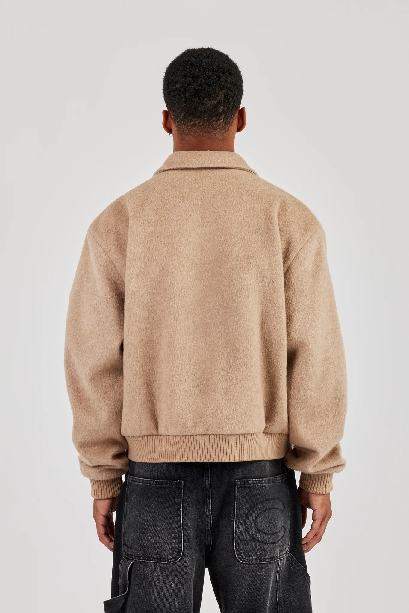 Textured Utility Bomber - Beige - Image 4