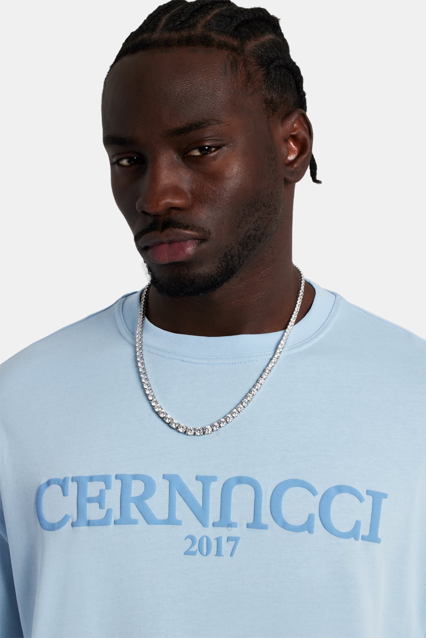 Tonal Logo Oversized T-Shirt - Light Blue - Image 4