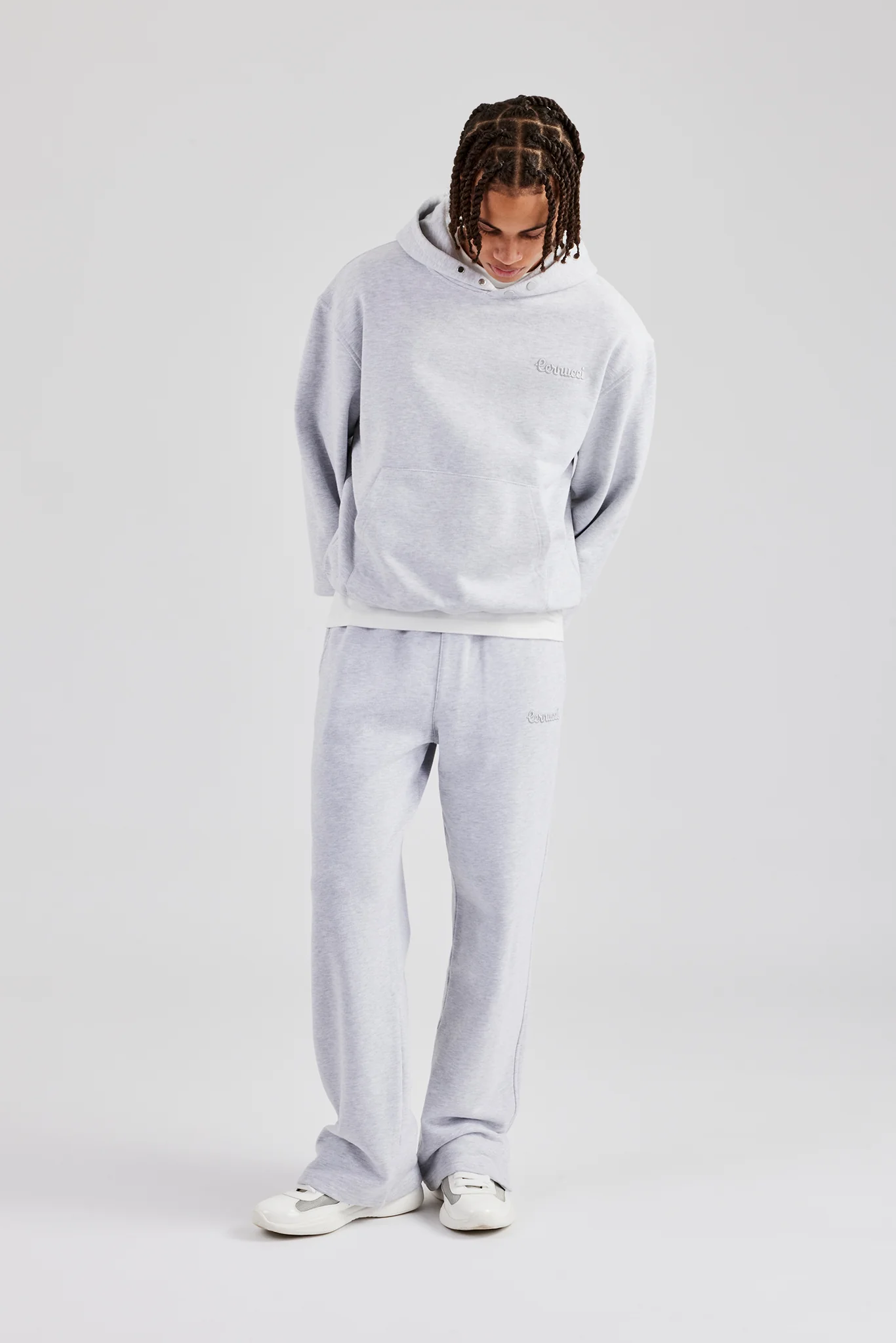 Tonal Split Hem Jogger - Ash Grey - Image 2