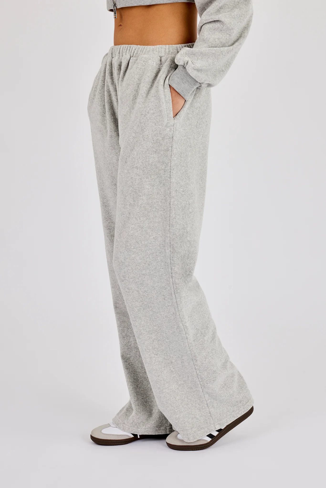 Towelling Relaxed Jogger - Grey - Image 2