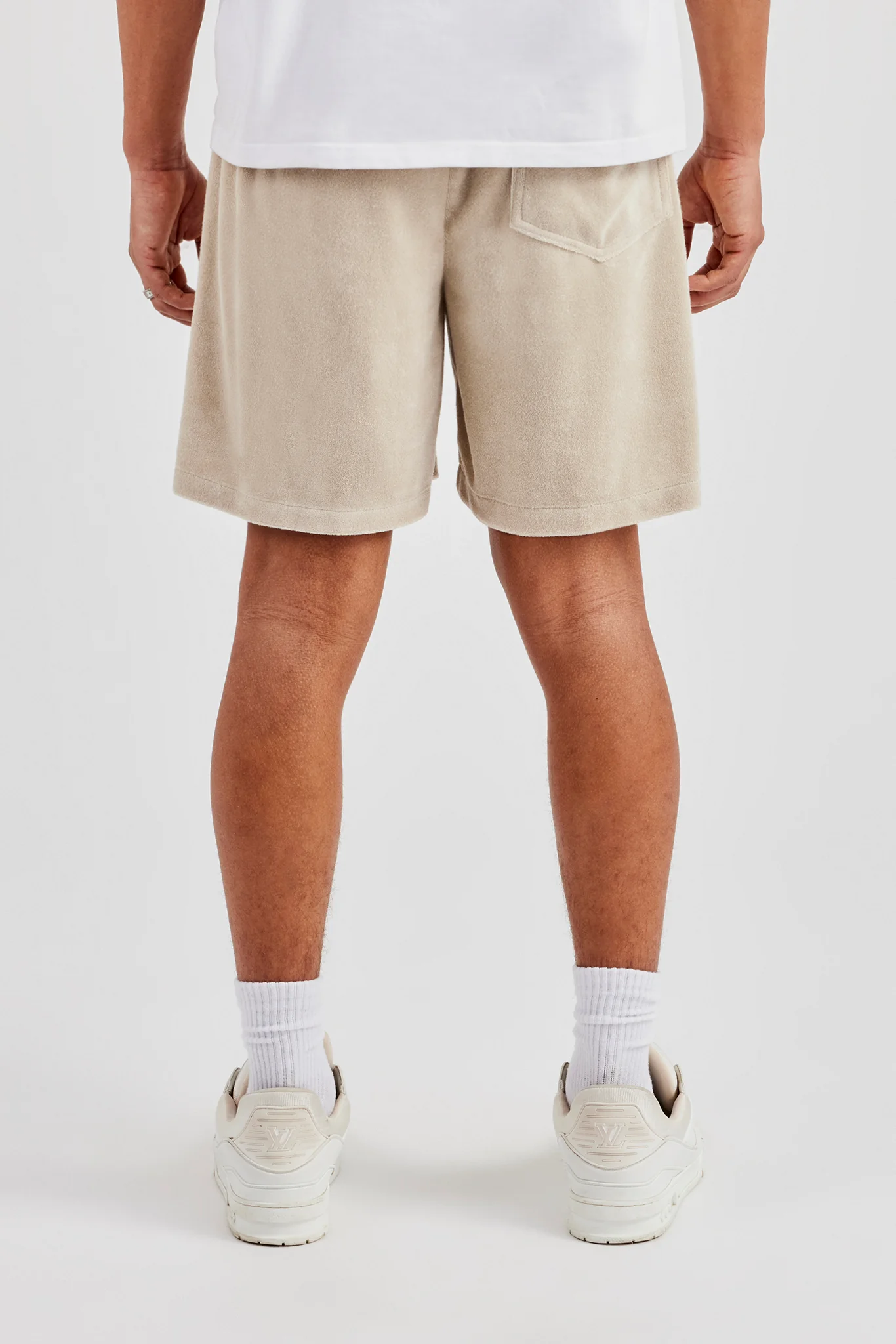 Towelling Relaxed Short - Off White - Image 3