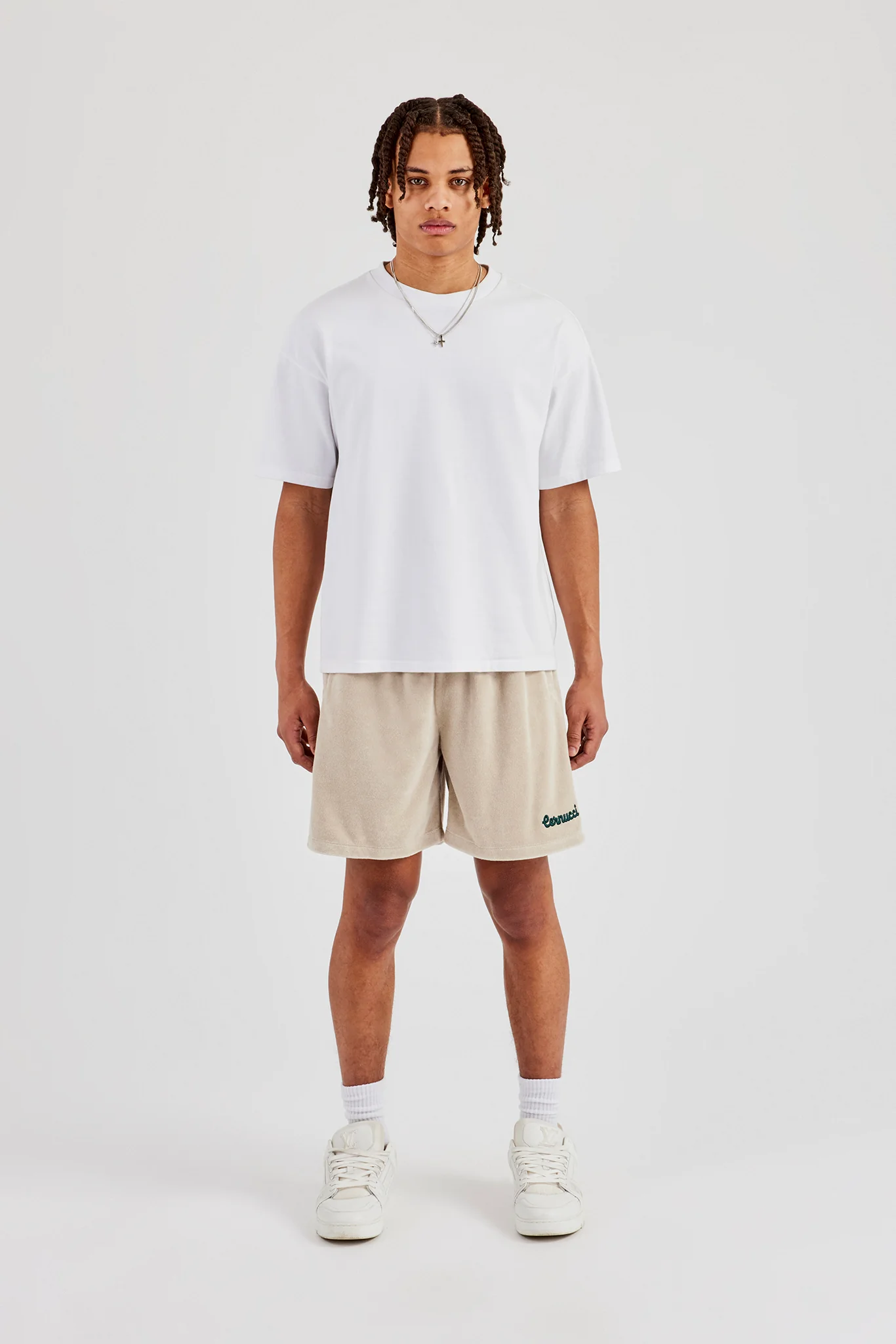 Towelling Relaxed Short - Off White - Image 4