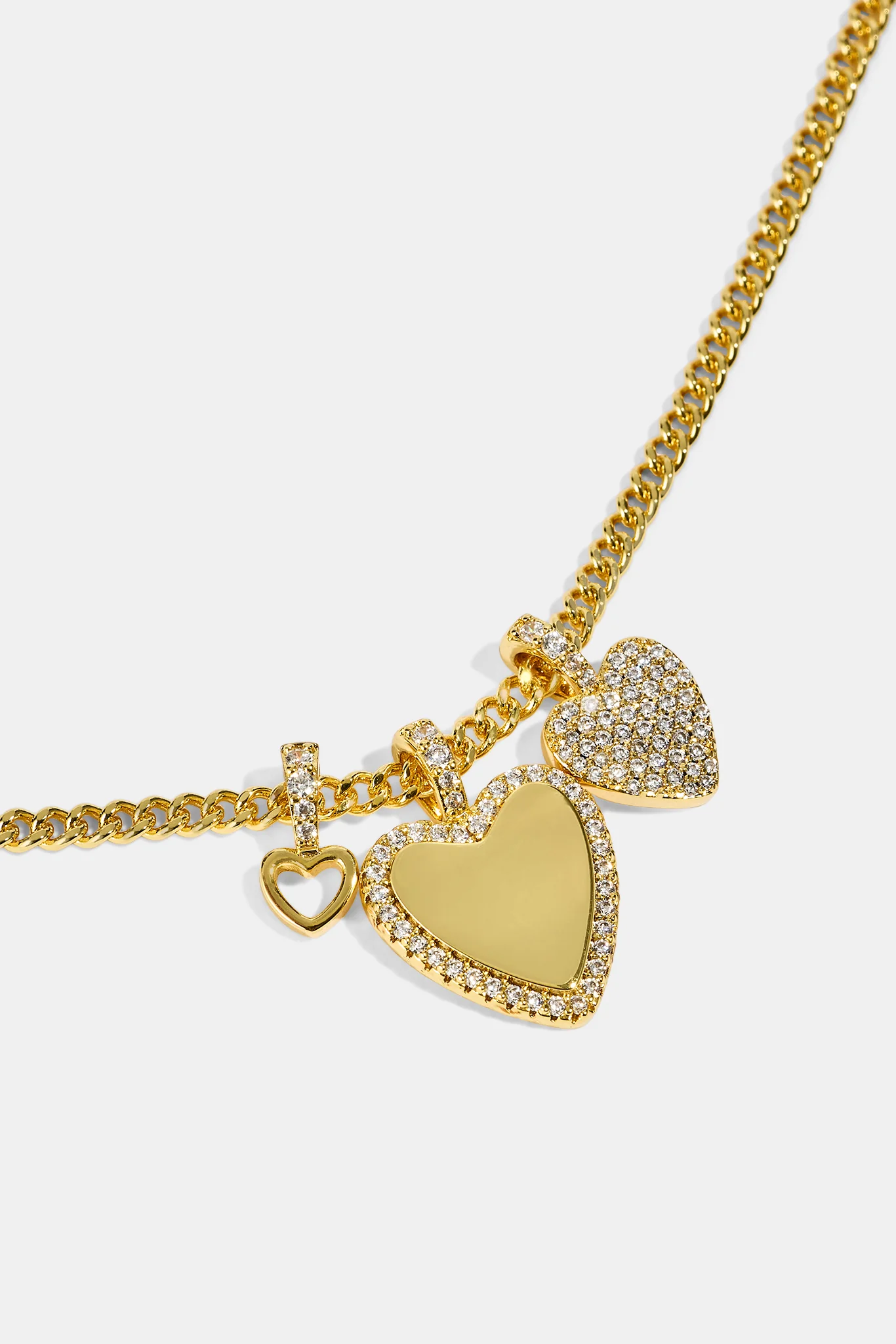 Triple Layer Heart Necklace - 25mm - Gold - Image 3