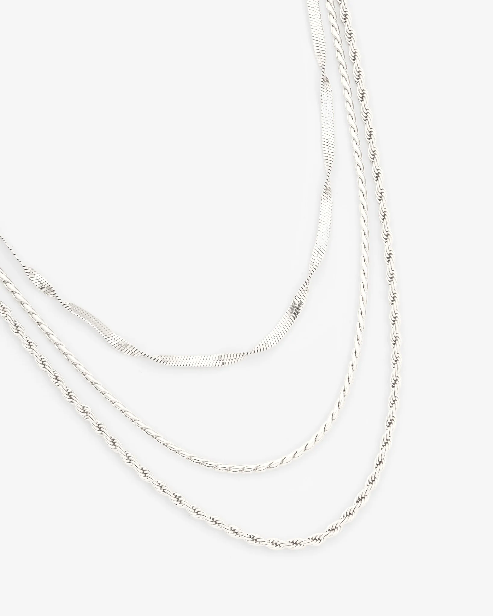 Triple Layer Snake And Twist Necklace - Image 2