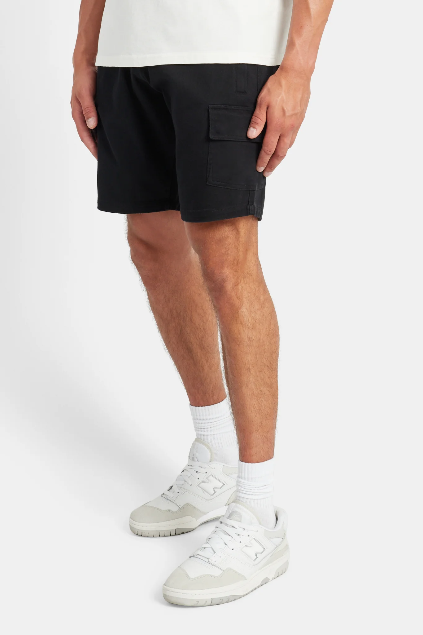 Twill Cargo Shorts - Black - Image 2