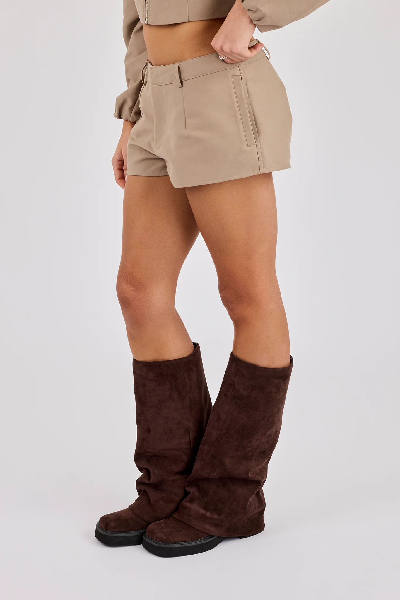 Twill Micro Short - Taupe - Image 2