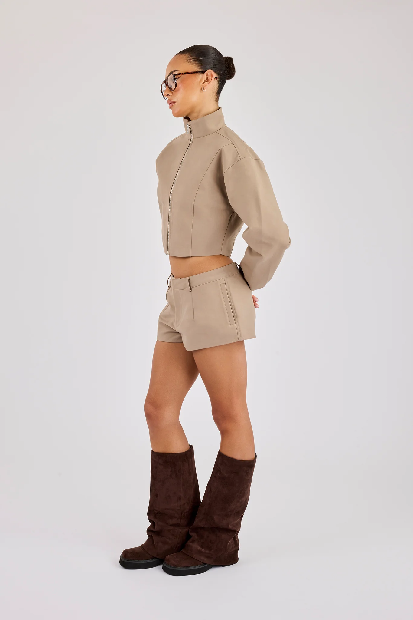 Twill Micro Short - Taupe - Image 4